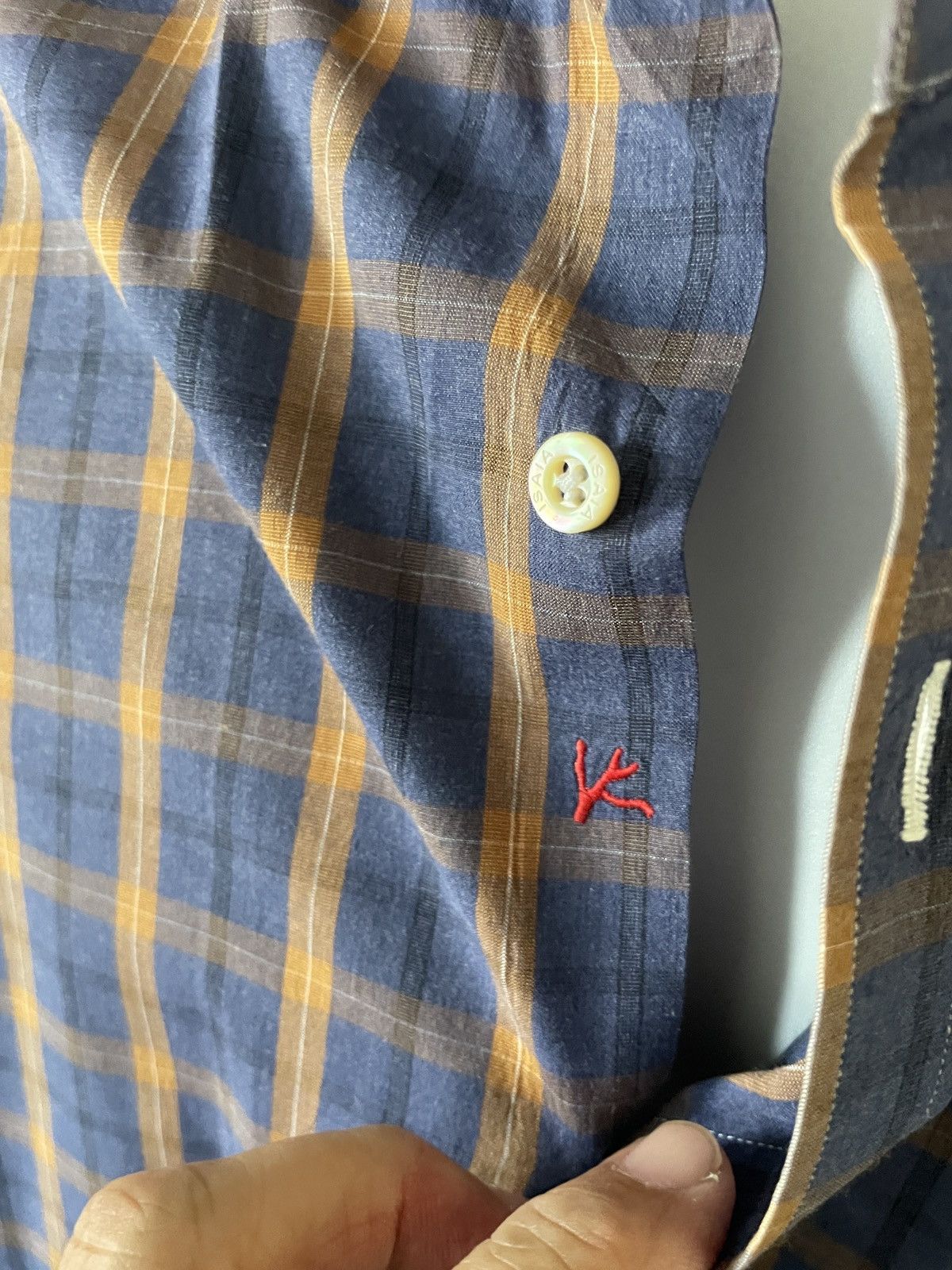 Isaia Plaid Dress shirt 16.5 x36 Size US L / EU 52-54 / 3 - 6 Thumbnail