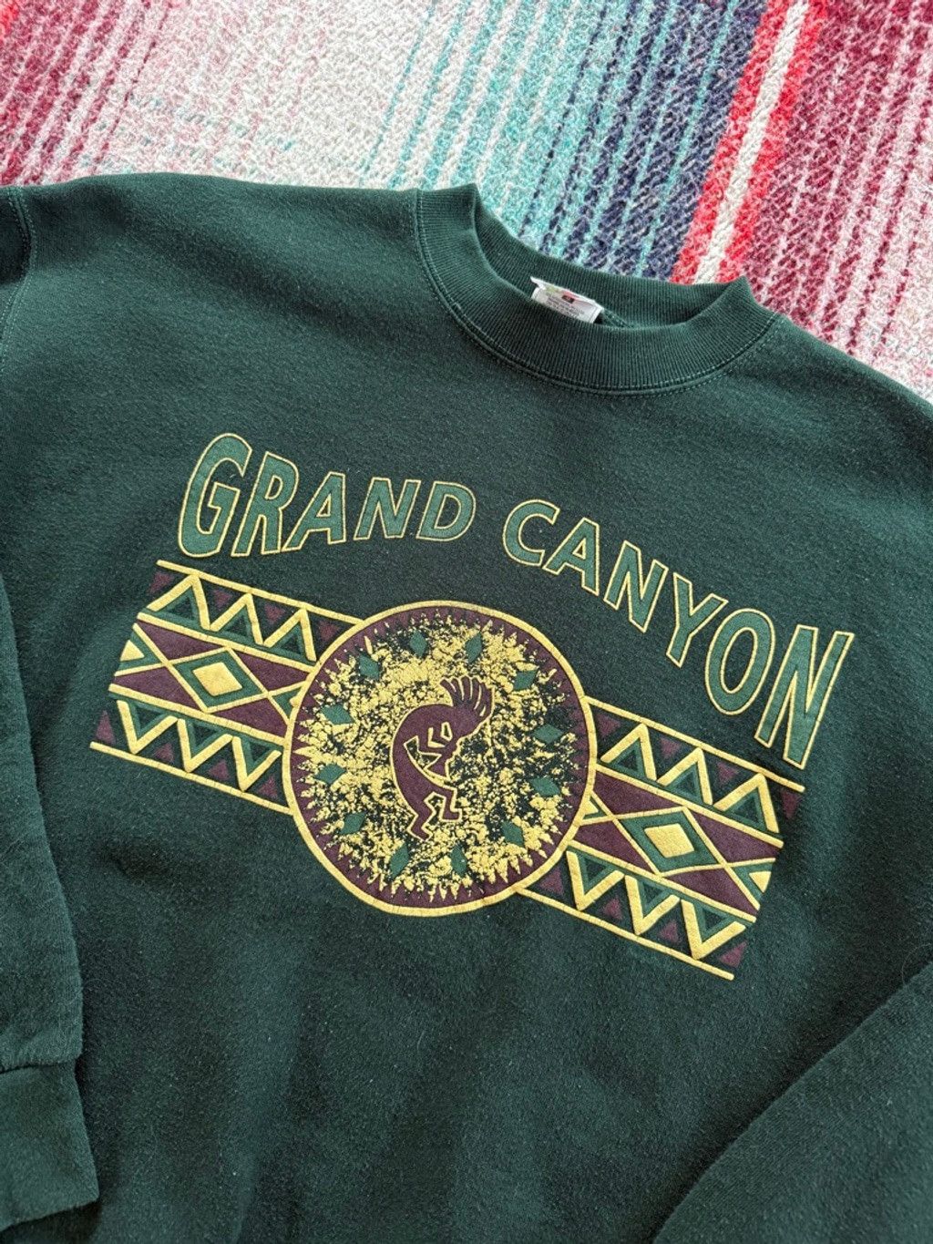 Fruit Of The Loom Vintage Fruit of the Loom Green Grand Canyon Sweatshirt L Size US L / EU 52-54 / 3 - 2 Thumbnail