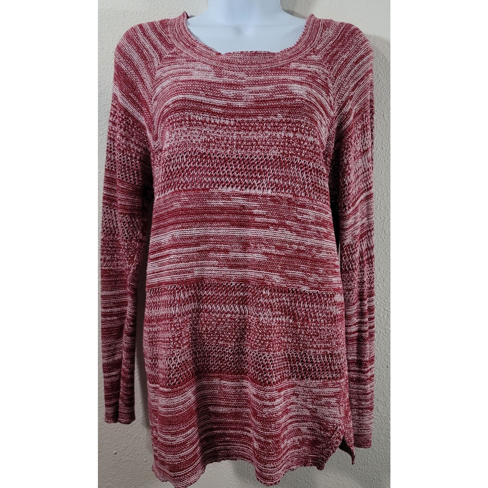 Other St John's Bay Red White Marled Knitted Sweater Top Large Size L / US 10 / IT 46 - 1 Thumbnail
