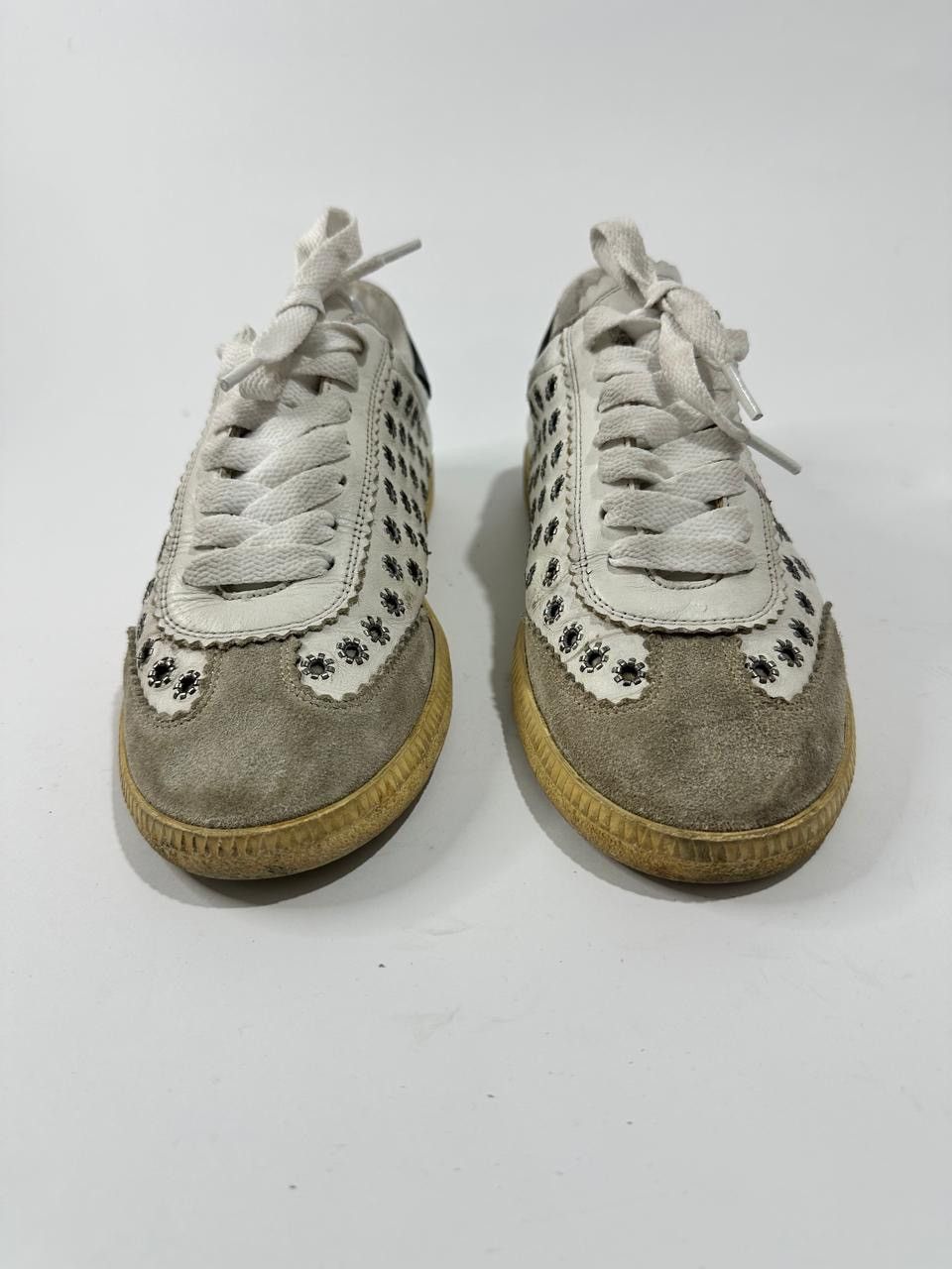 Isabel Marant Isabel Marant Bryce Eyelet Studded White Sneakers EU38 Size US 8 / IT 38 - 1 Thumbnail