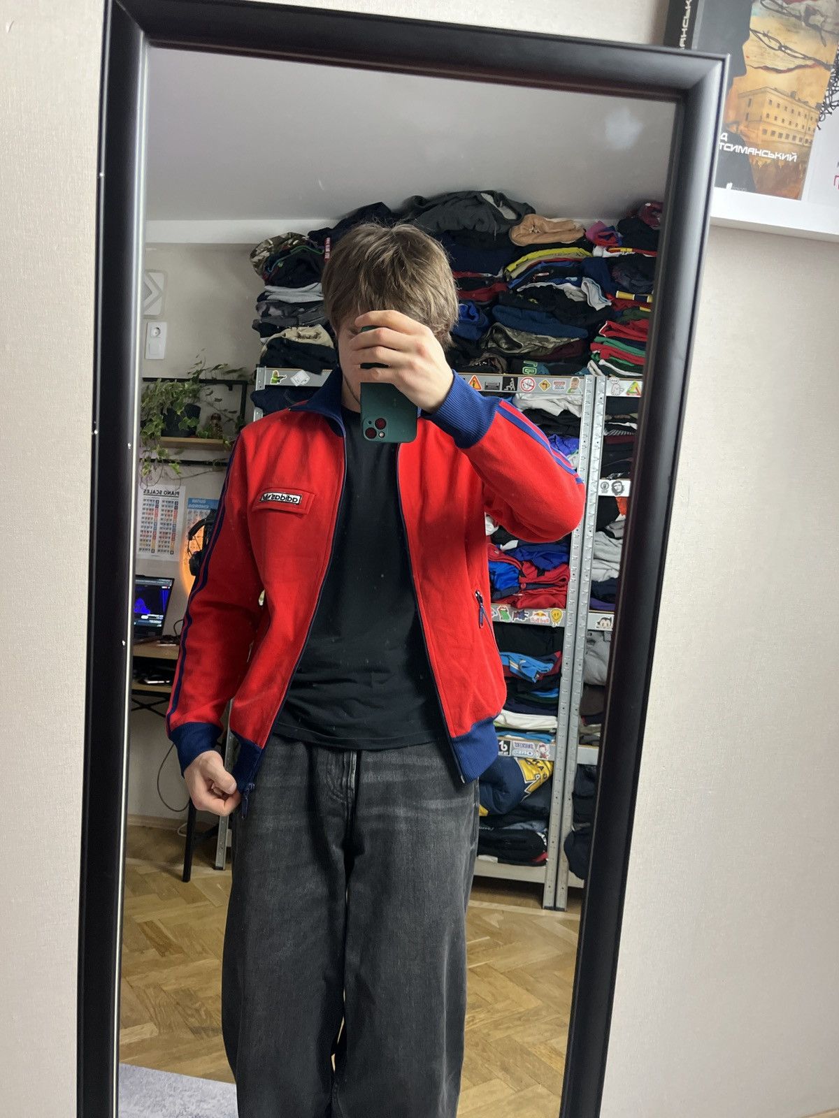 Adidas Vintage 90's Adidas Retro YUGOSLAVIA Red Zip Track Jacket Size US M / EU 48-50 / 2 - 3 Thumbnail