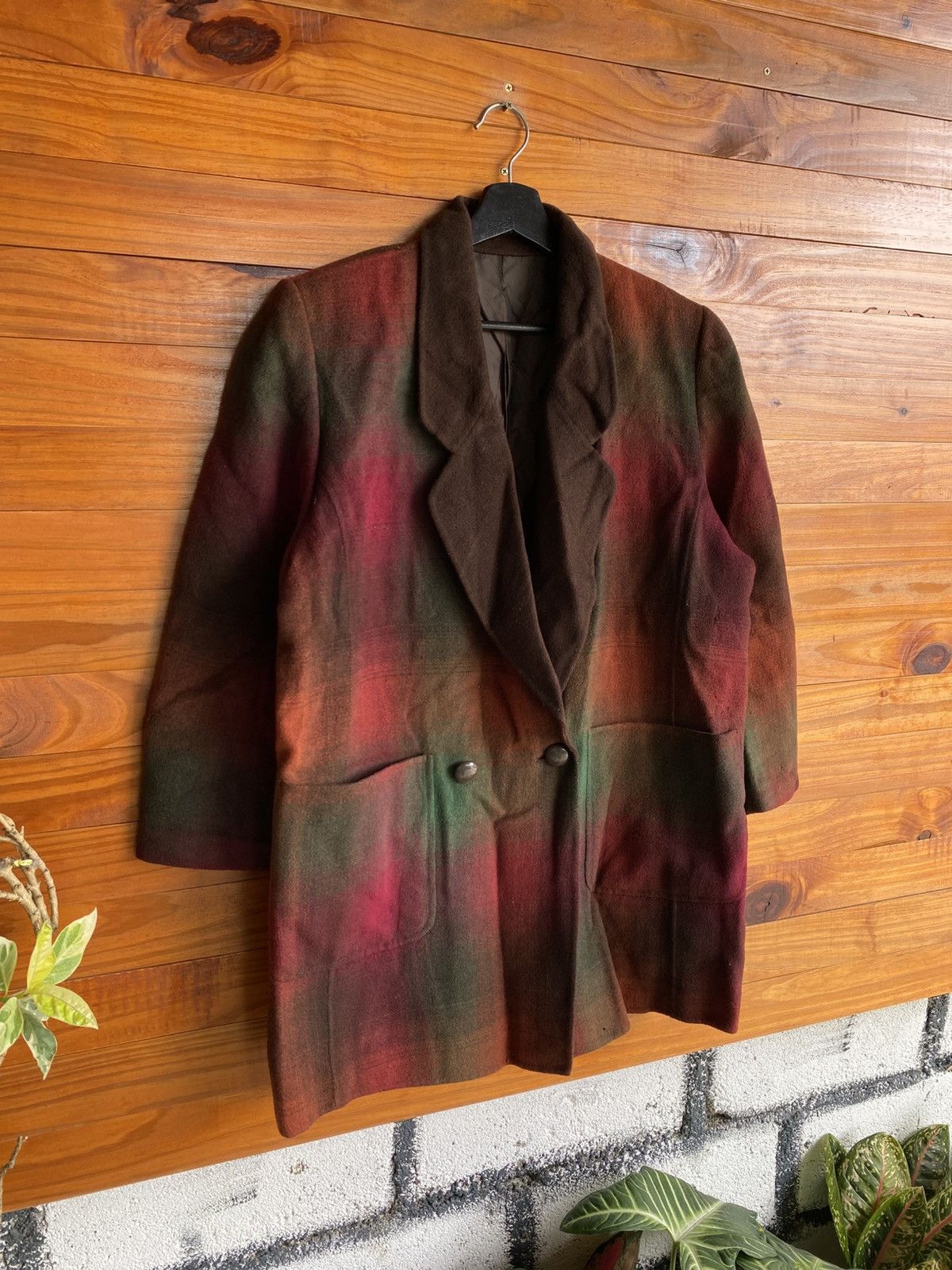 Japanese Brand Vintage St. AJMELDA Elegant Design Plaid Wool Coat Japanese Size L / US 10 / IT 46 - 5 Thumbnail
