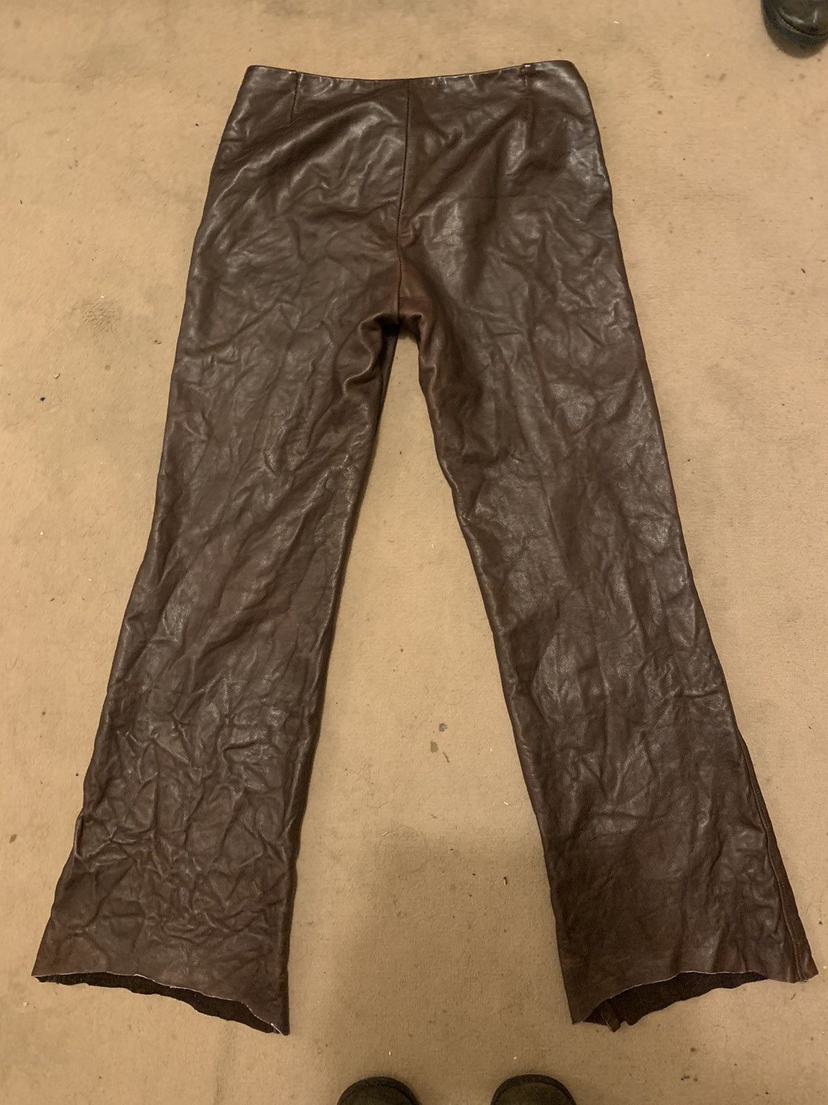 Carpe Diem Carpe Diem Burgundy Leather Pants Size US 30 / EU 46 - 5 Thumbnail