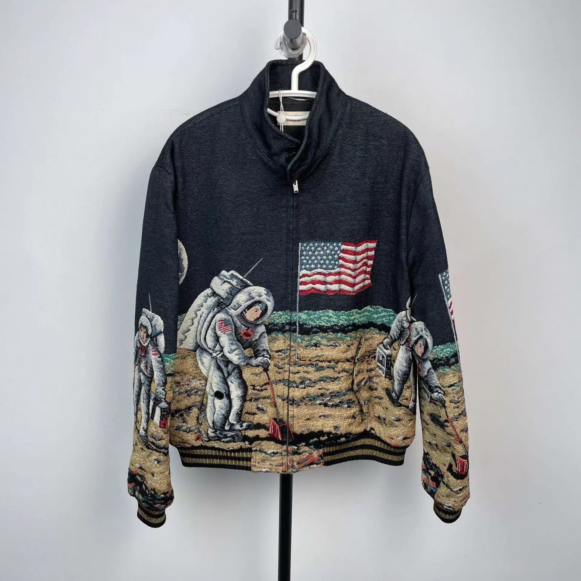 Yves Saint Laurent Astronaut & American Flag Embroidered Bomber Jacket Size US M / EU 48-50 / 2 - 1 Thumbnail