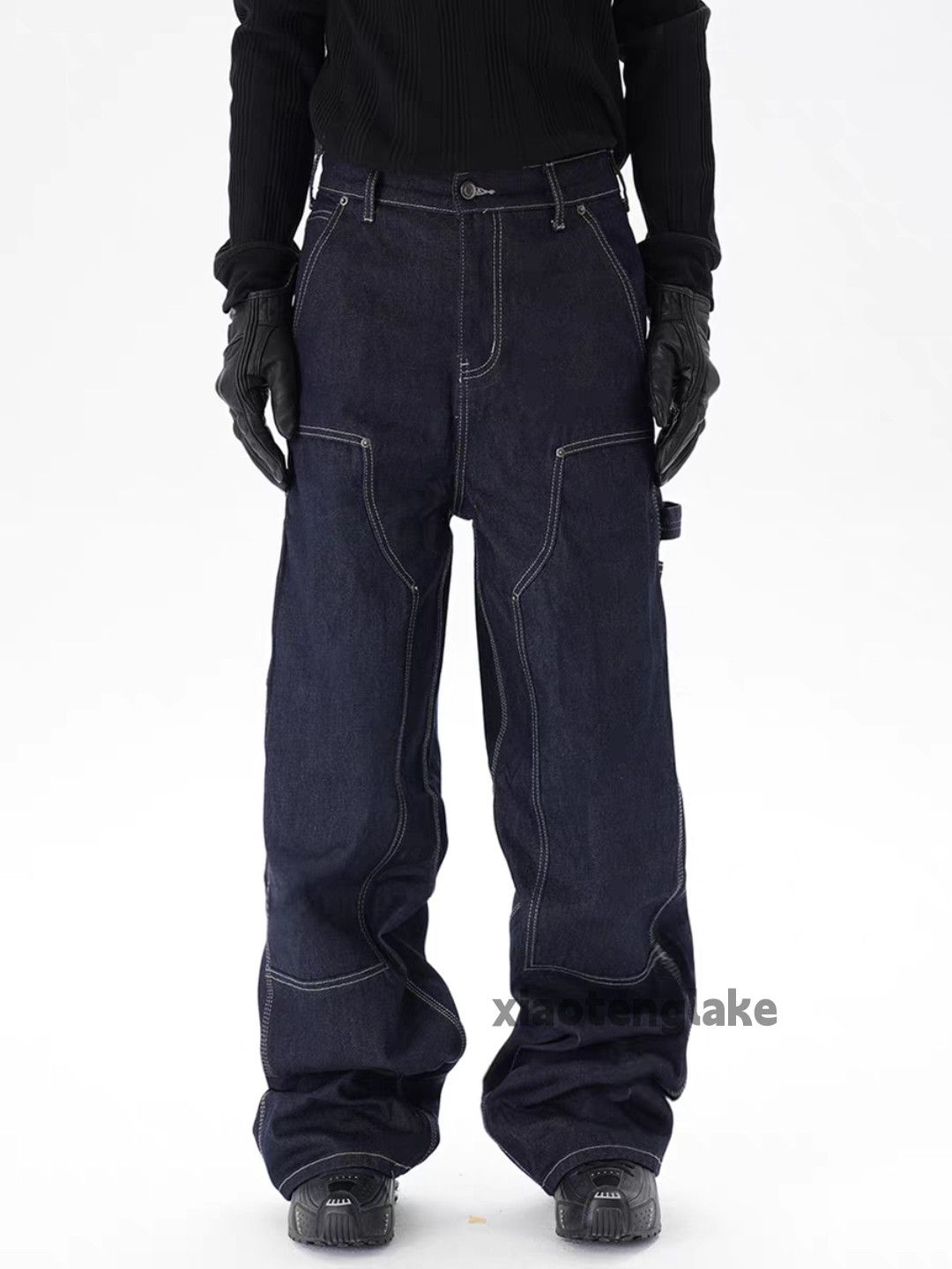 Jean Unisex outdoor utility wax loose baggy carpenter jeans Size US 36 / EU 52 - 9 Thumbnail