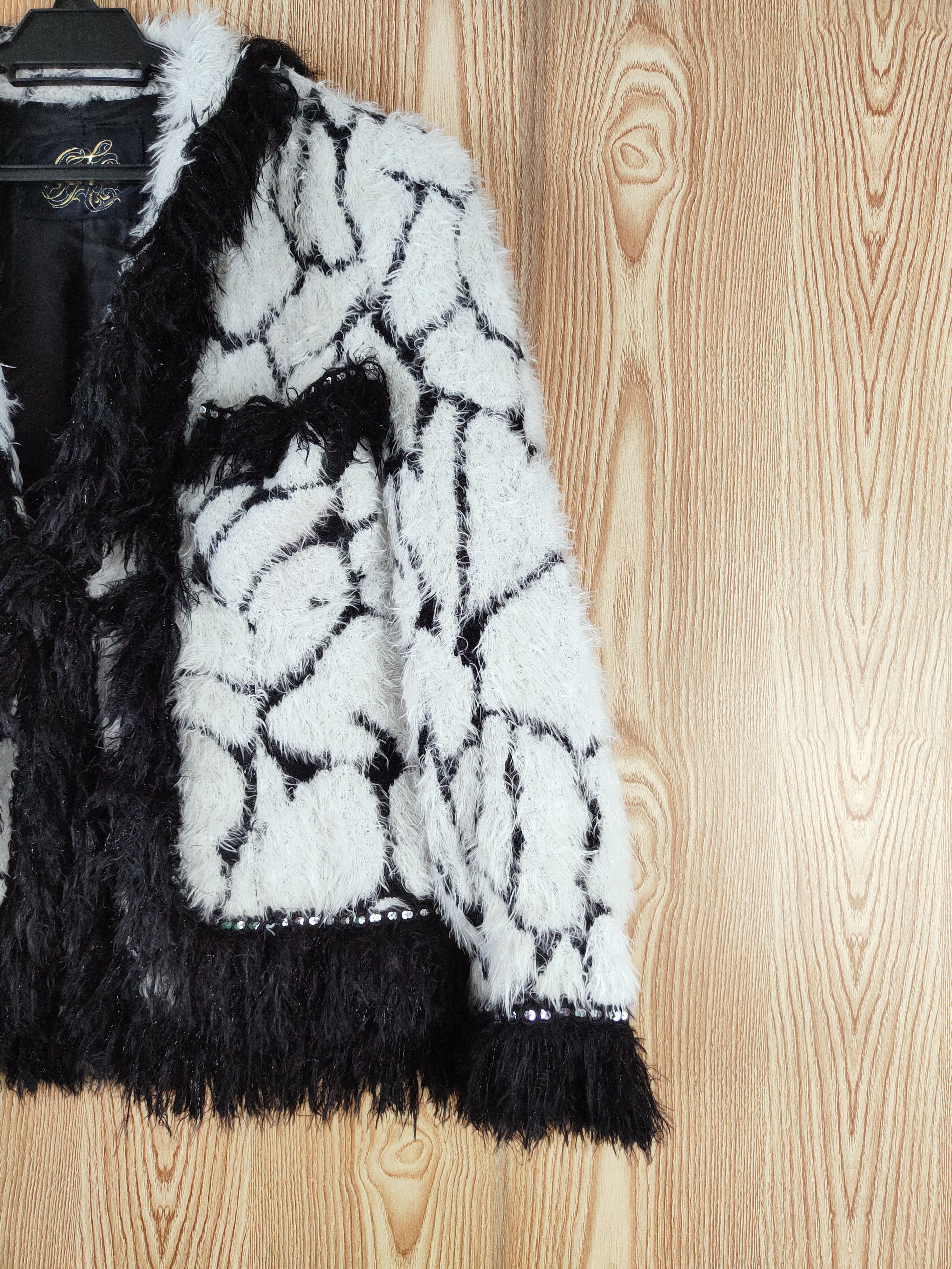 Japanese Brand × Vintage Super luxury Rare - GK Black White Fur Mohair Jackets Size M / US 6-8 / IT 42-44 - 5 Thumbnail