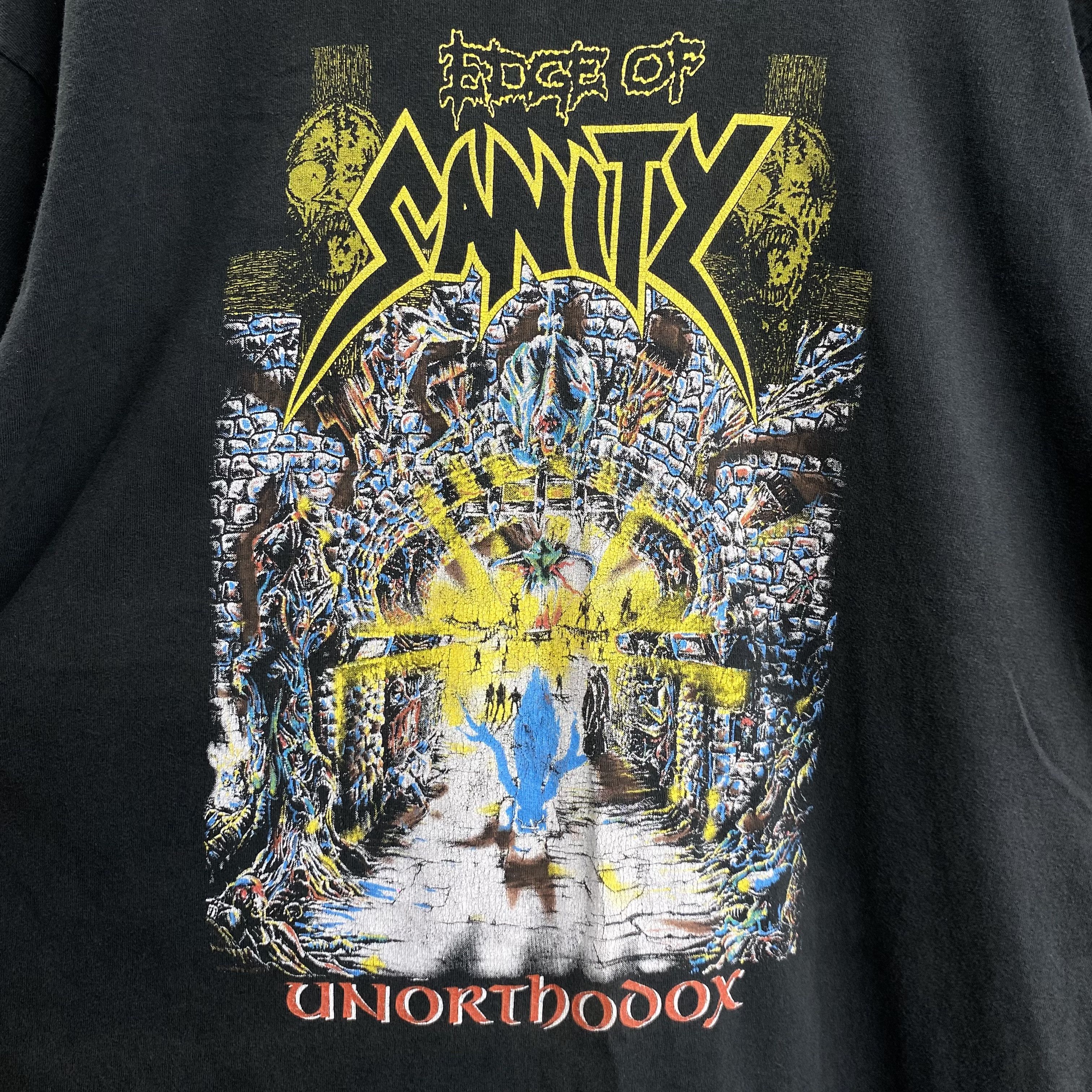 Band Tees EDGE OF SANITY UNORTHODOX Rare Vintage 1992 Size US XL / EU 56 / 4 - 2 Thumbnail