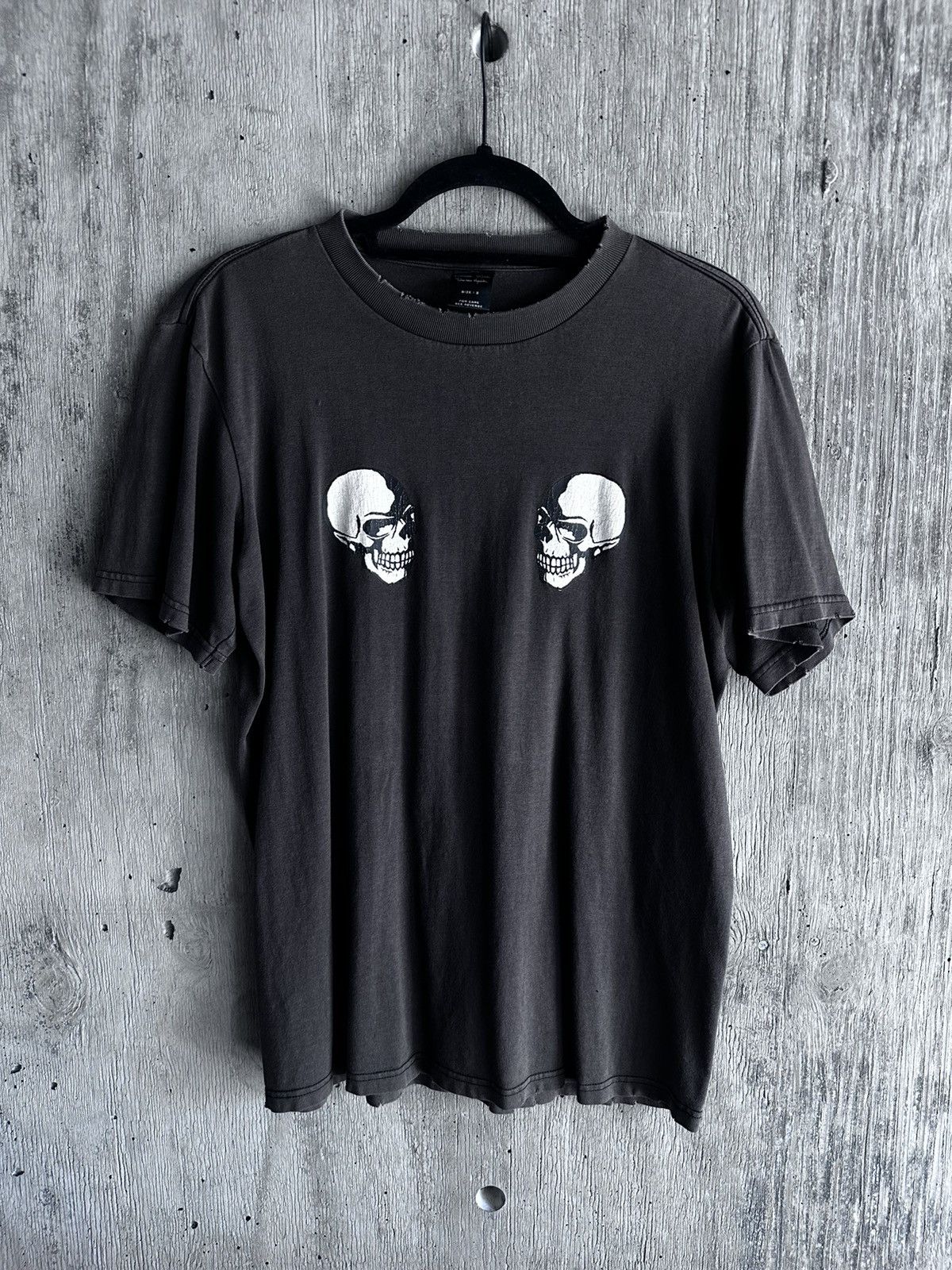 Pre-owned Number N Ine X Takahiromiyashita The Soloist Number (n)ine "the Clash" Double Skull Tee - Ss04 In Brown