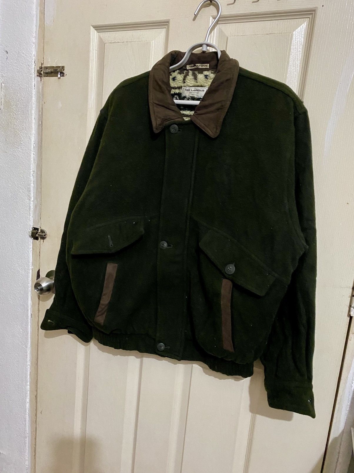 TED LAPIDUS Vintage Ted Lapidus Paris Wool Fleece-Lined – Forest Green Size US L / EU 52-54 / 3 - 4 Thumbnail