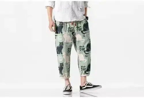 Streetwear Man Summer Harem Pants Printed