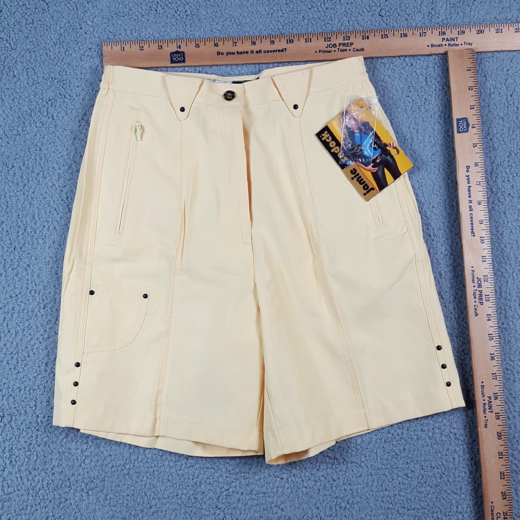 Vintage Vintage Jamie Sadock Chino Shorts Womens 10 Yellow High Waist Relaxed Retro Golf Tennis Preppy 90s Boho Casual Athletic Summer Vintage Womens Size 32" / US 10 / IT 46 - 6 Thumbnail