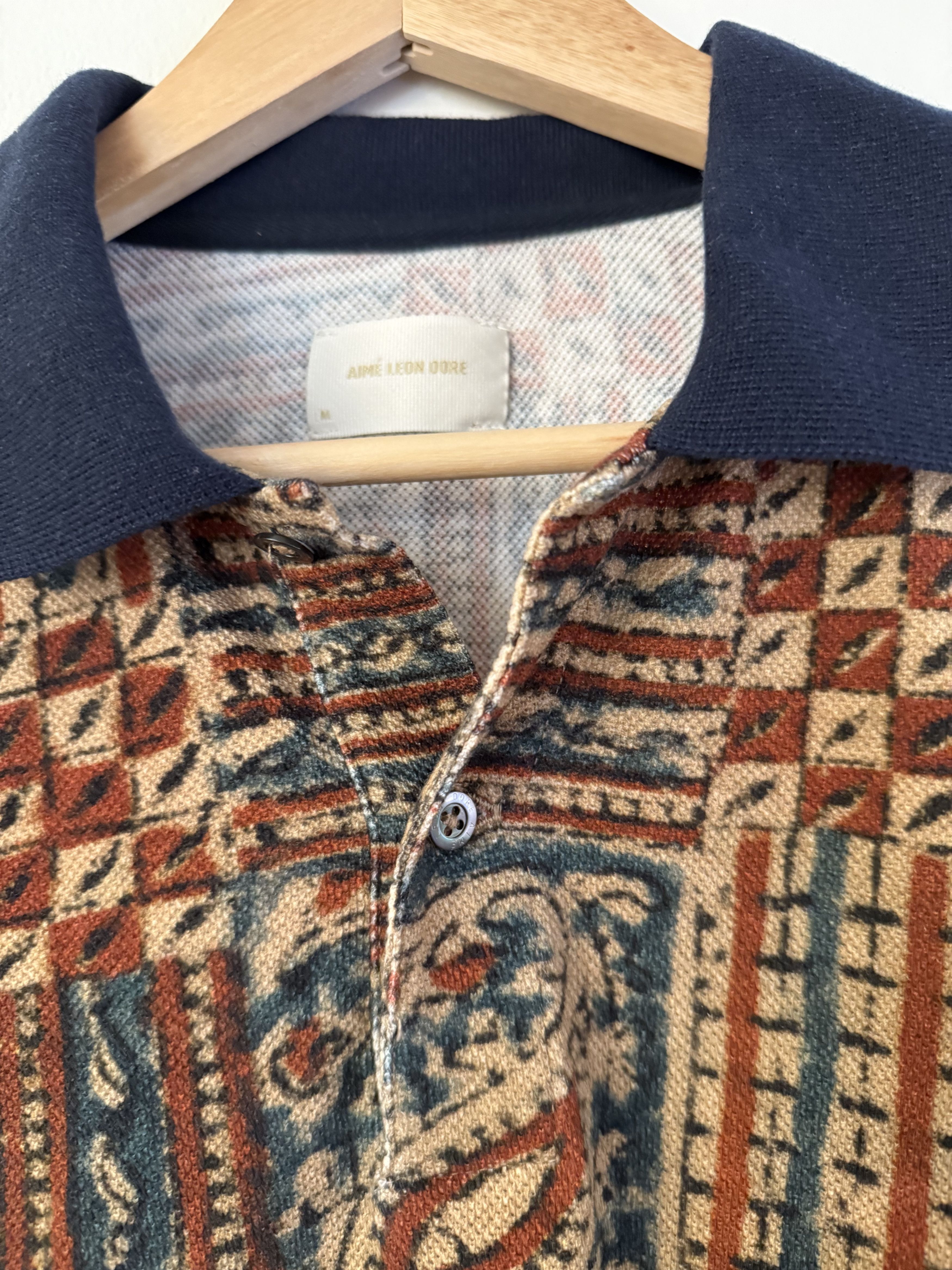 Aime Leon Dore Paisley Printed Piqué Polo Size US XL / EU 56 / 4 - 3 Thumbnail