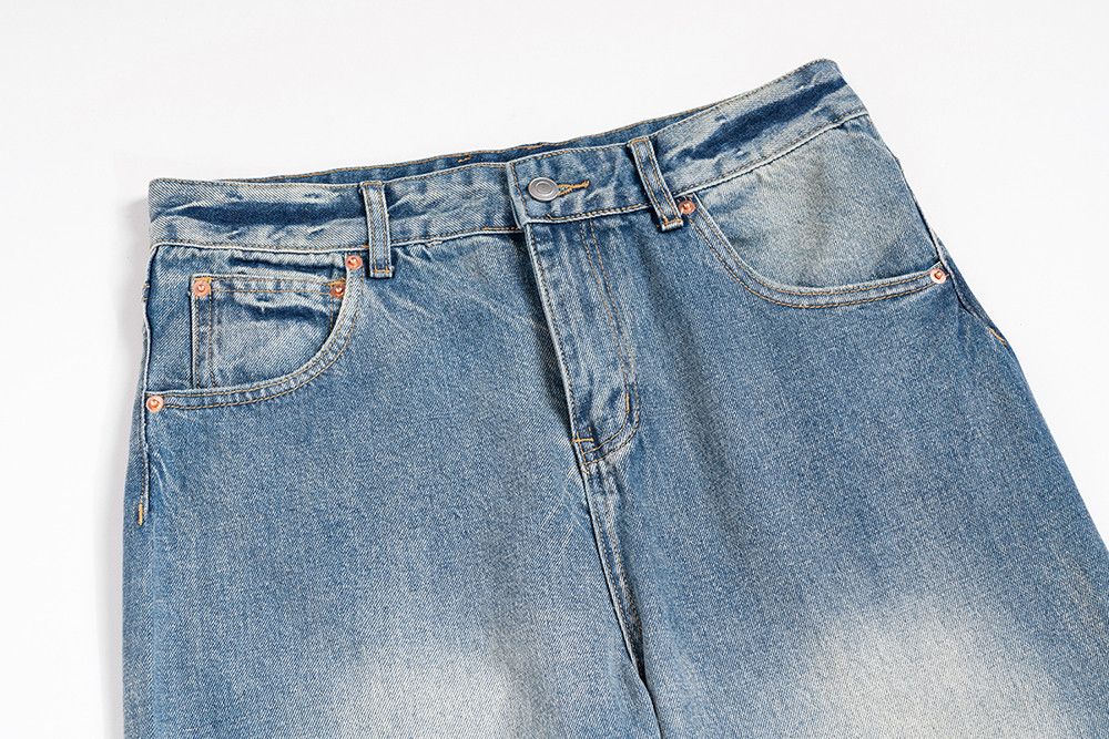 Japanese Brand × Vintage Washed Faded Blue Baggy jeans Size US 34 / EU 50 - 4 Thumbnail