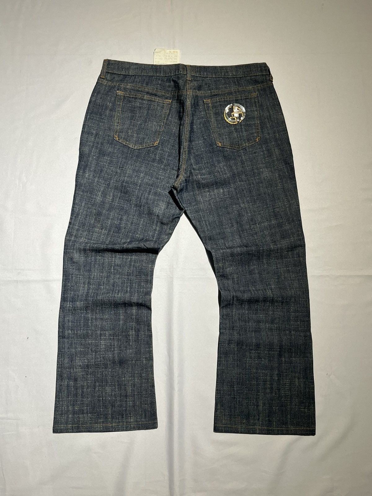 Giorgio Armani Vintage Denim Armani Baggy Jeans Distressed Y2K Style Size US 33 - 1 Thumbnail