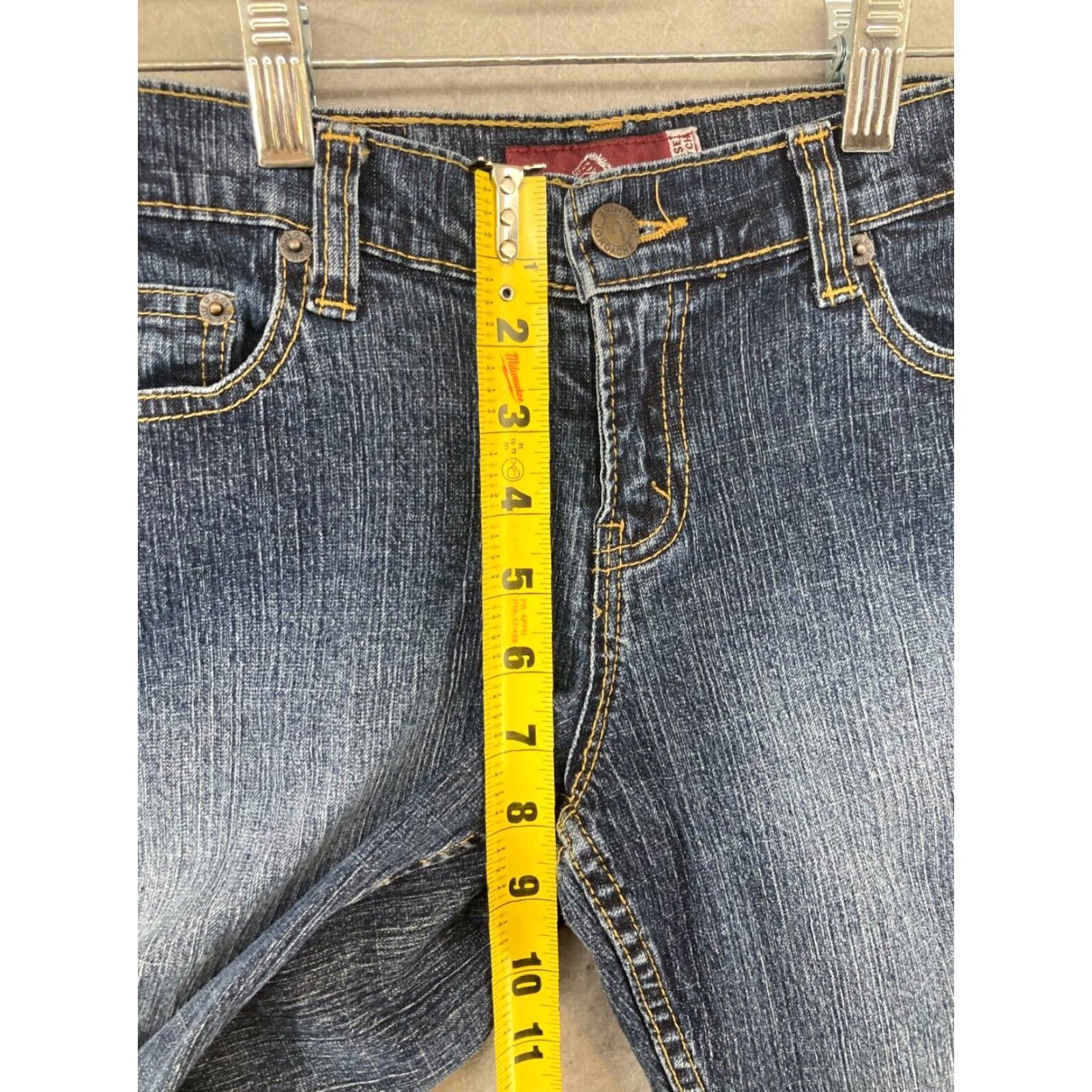 Jordache Jordache Women's Flared Jeans Medium Wash Vintage 90s 9/10P Petite Blue Cotton Stretch Size 30" / US 8 / IT 44 - 4 Thumbnail