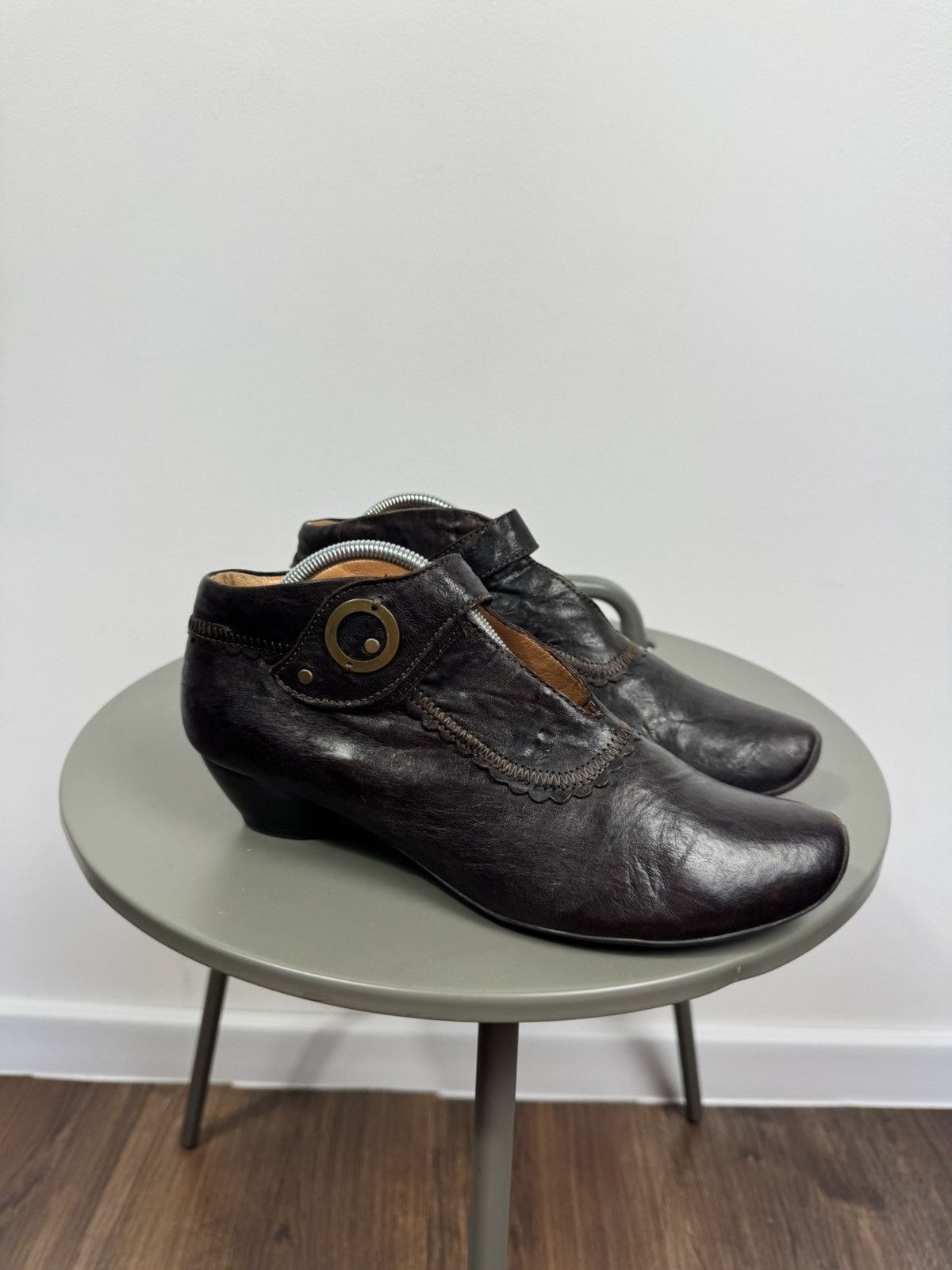 Other Think Vintage Leather Mary Jane Heels Shoes Brown EU 39 Size US 8 / IT 38 - 3 Thumbnail