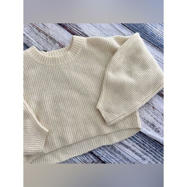 Urban Outfitters Urban Outfitters Cream Ribbed Cropped Knit Balloon Sleeve Sw Size M / US 6-8 / IT 42-44 - 3 Thumbnail