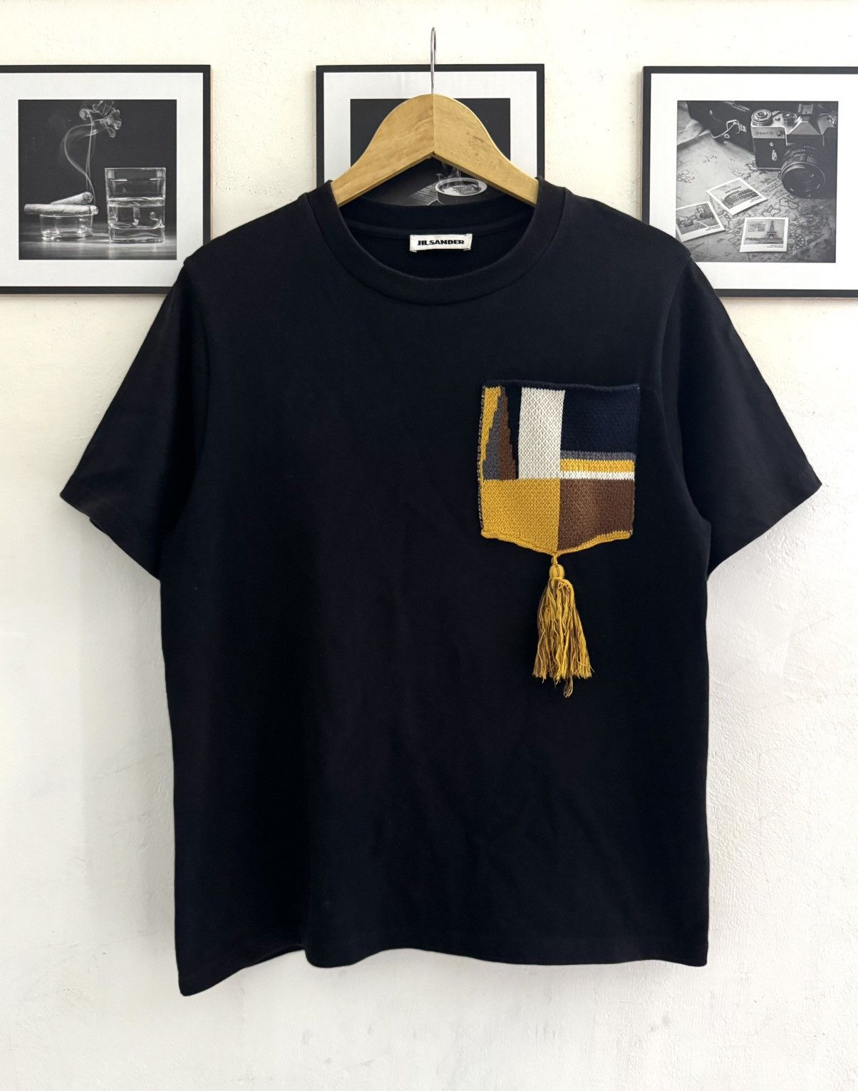 Jil Sander JIL SANDER BLACK POCKET TASSEL TSHIRT Size US XS / EU 42 / 0 - 1 Thumbnail