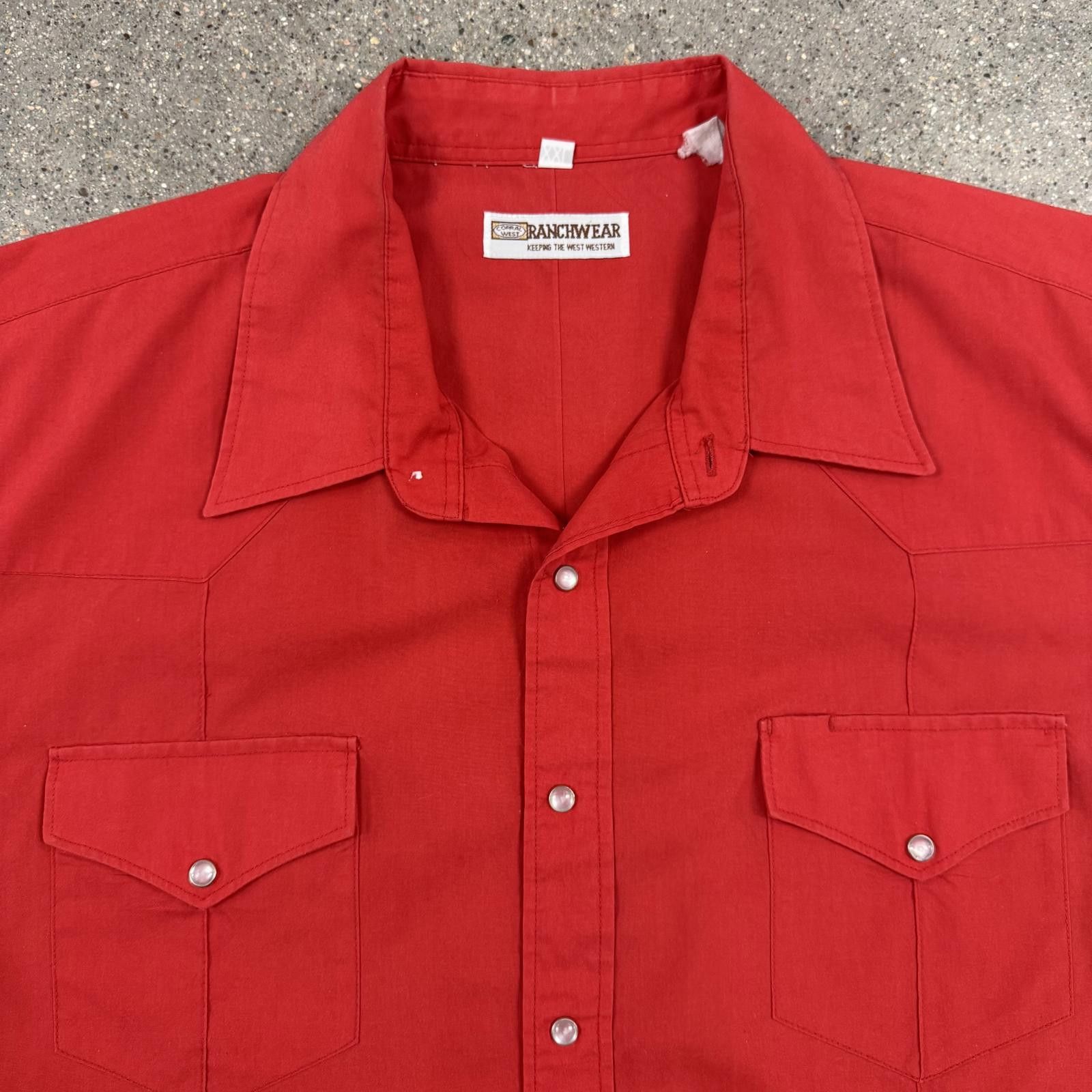 Designer Corral West Ranchwear Red Short-Sleeve Shirt XXL 2XL Size US XXL / EU 58 / 5 - 2 Thumbnail