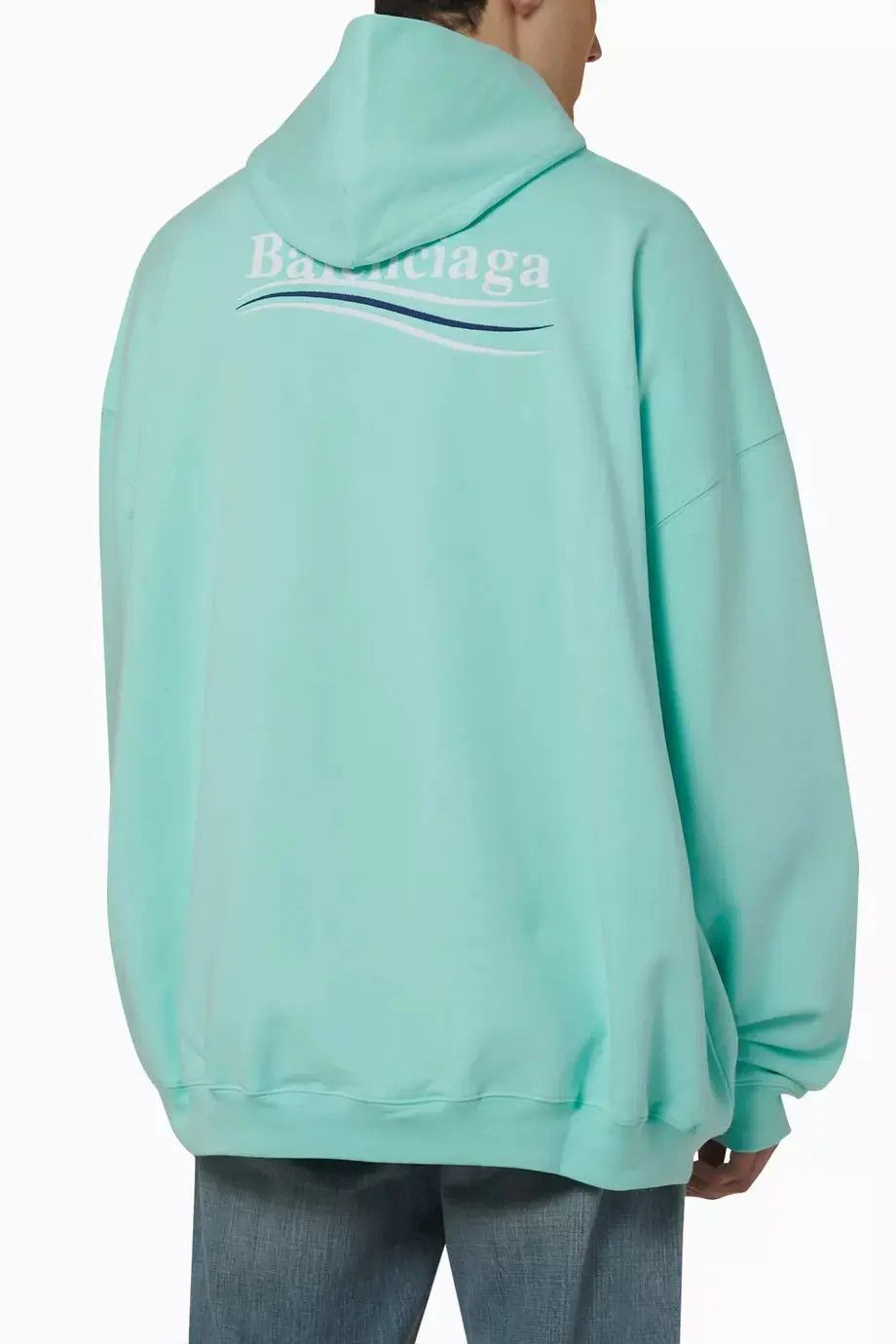 Balenciaga o1bcso1str1224 Political Campaign Hoodie Large Fit Mint Size US XXS / EU 40 - 5 Thumbnail