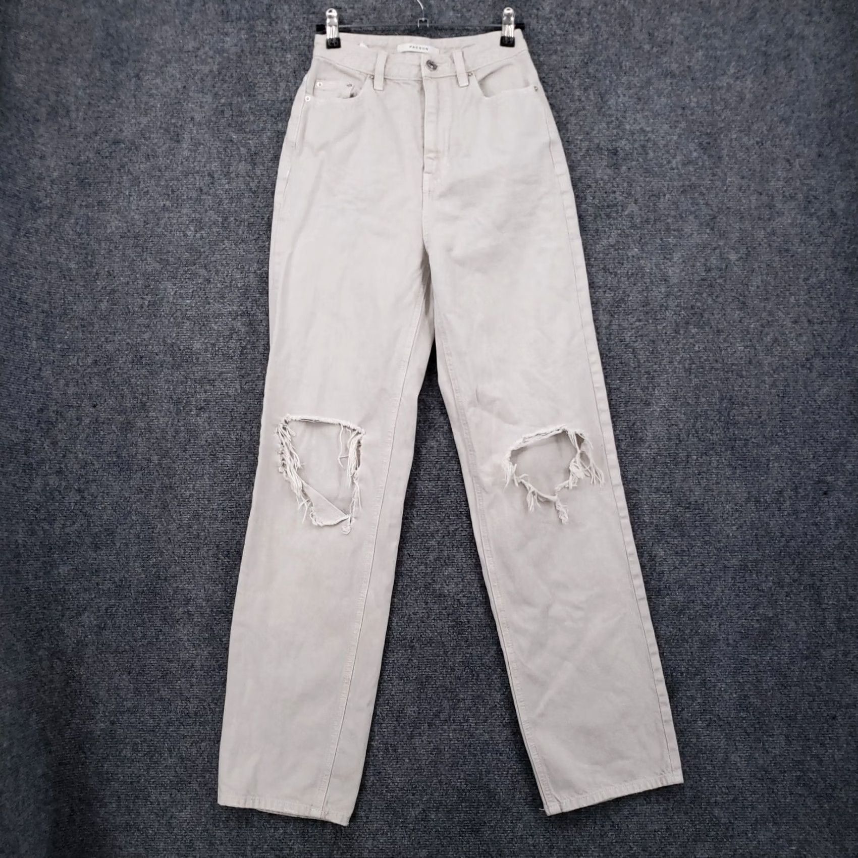 Pacsun PacSun Jeans Womens 25 Beige 90s Boyfriend High Rise Ripped Straight Leg Denim Jeans Size 42" / US 20 - 2 Thumbnail