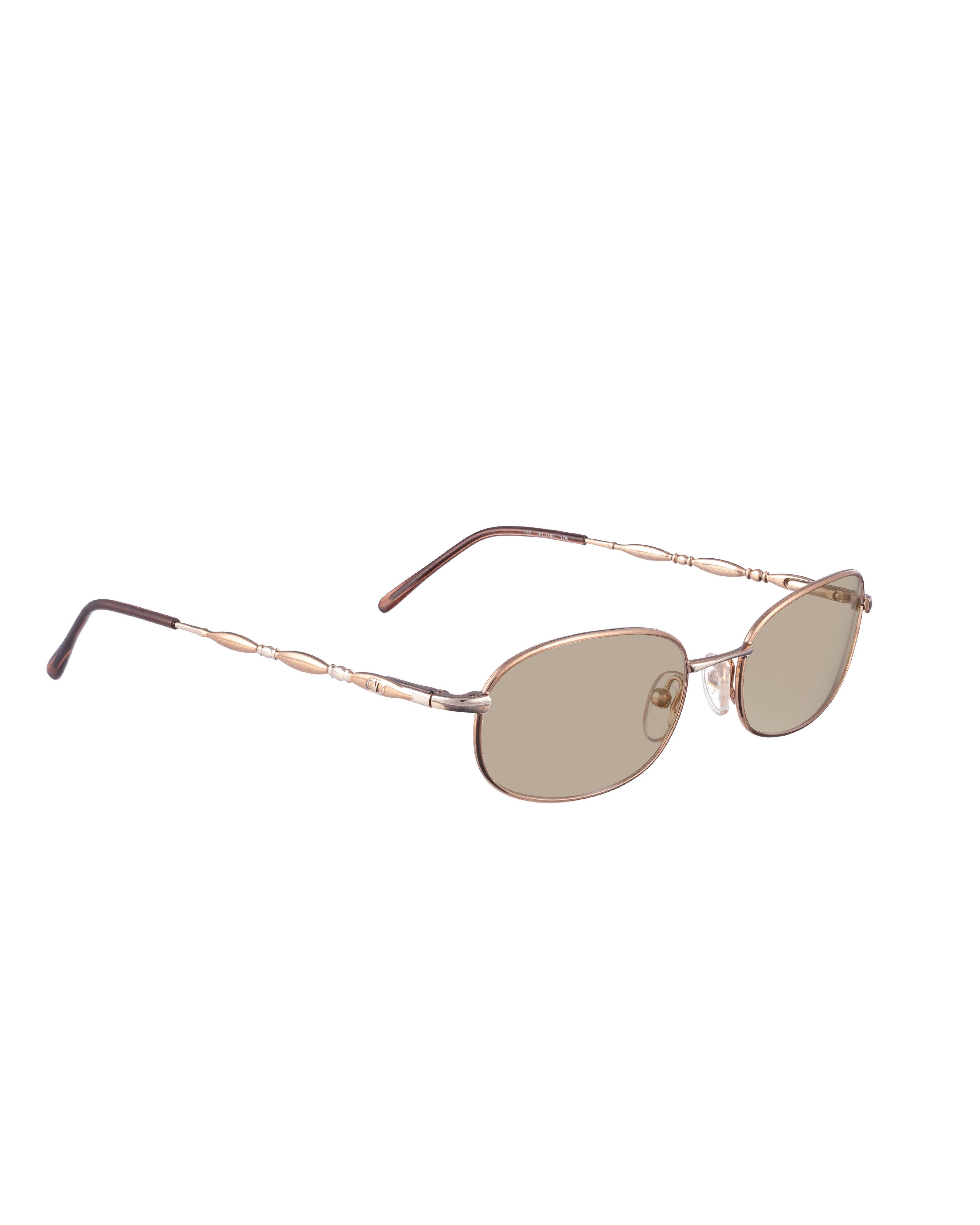 Valentino Valentino '00s Gold Oval Details Sunglasses Size ONE SIZE - 1 Thumbnail