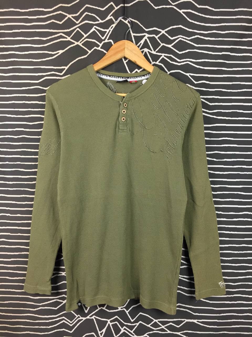 Gotcha Gotcha Surfwear Waffle Knit Henley Long Sleeve Tee Size US S / EU 44-46 / 1 - 1 Thumbnail