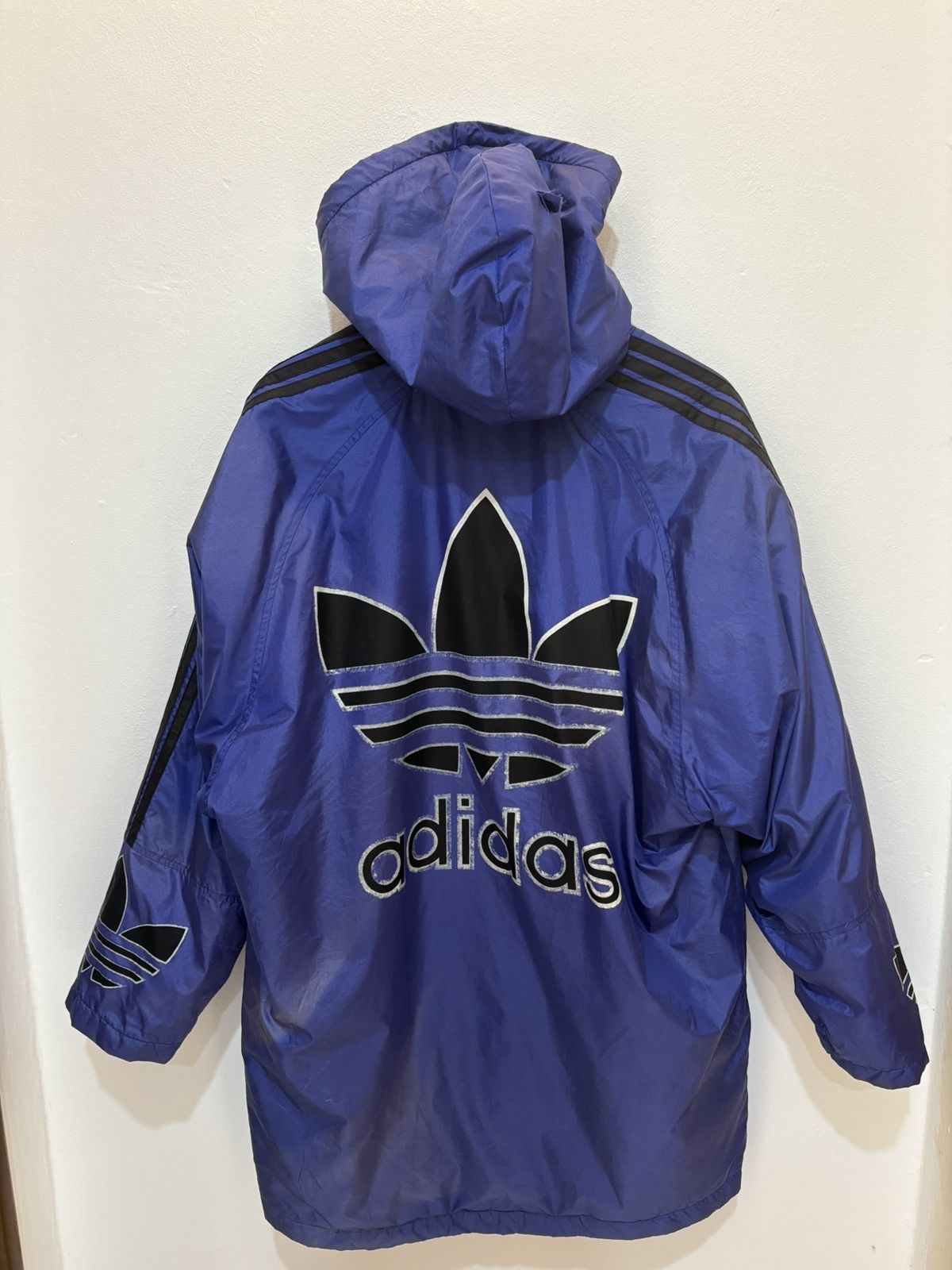 Adidas × Vintage 90s Adidas Big Logo Parka Jacket Size US L / EU 52-54 / 3 - 5 Thumbnail