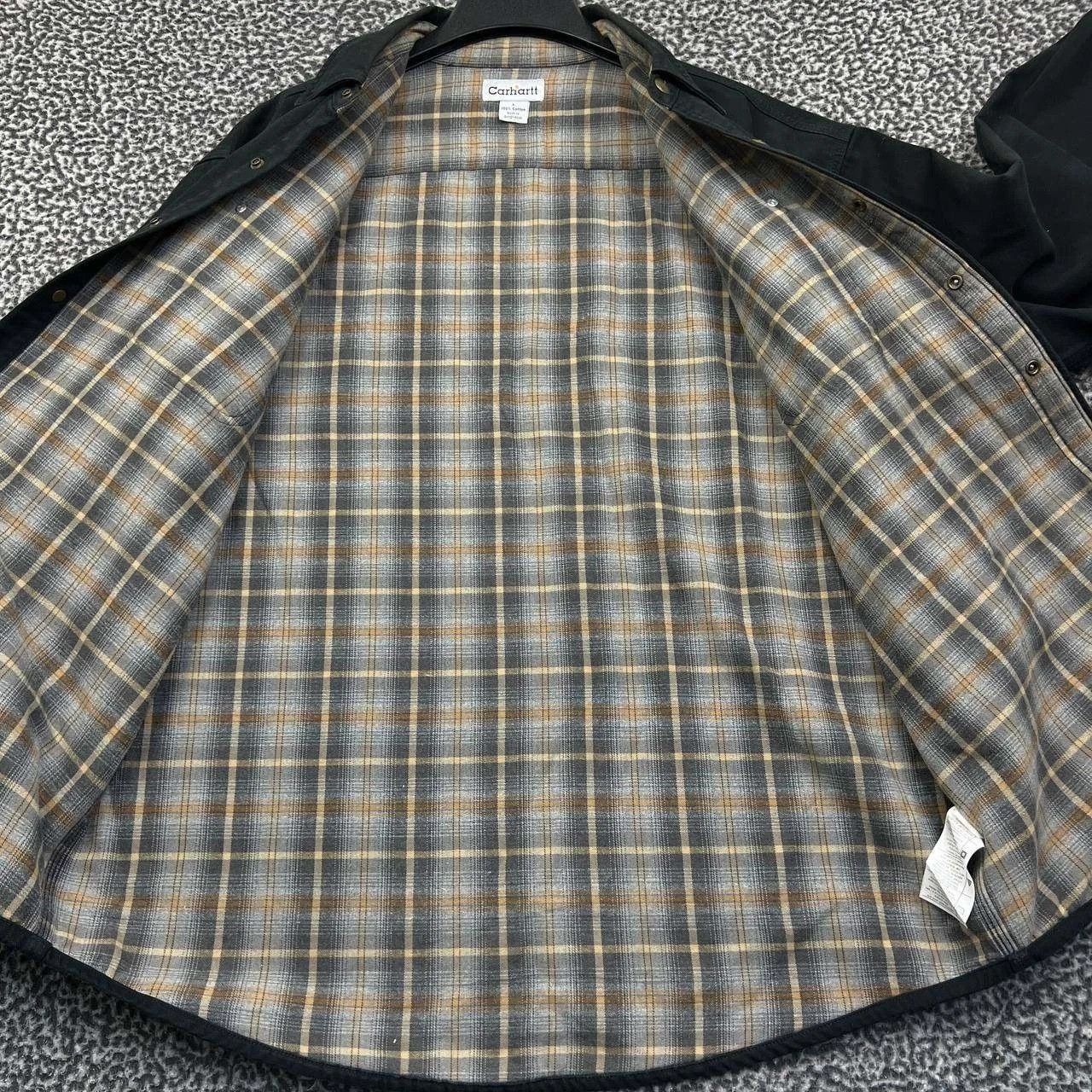 Carhartt Carhartt Shacket Men Black Flannel Plaid Button Up Cotton L Size US L / EU 52-54 / 3 - 3 Thumbnail