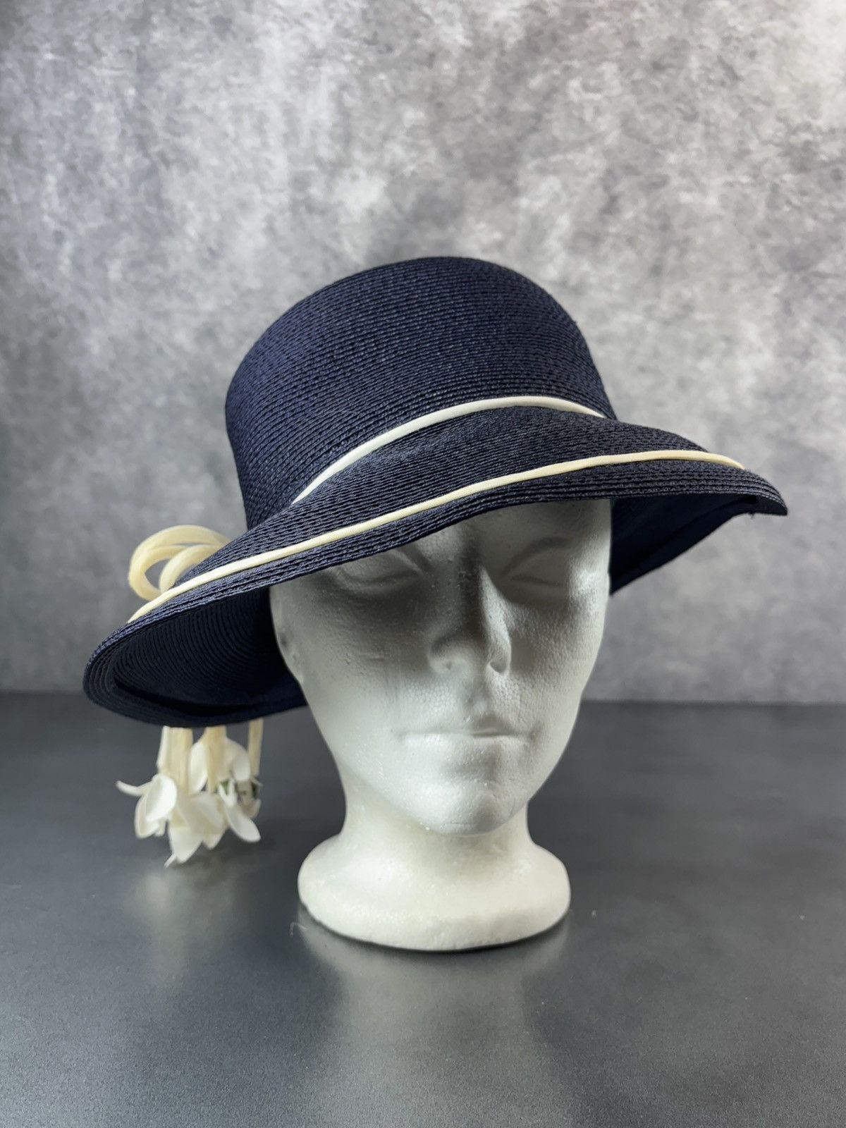 Yves Saint Laurent 1960s Yves Saint Laurent Hat Vintage YSL Straw Cap Floral Size ONE SIZE - 7 Thumbnail