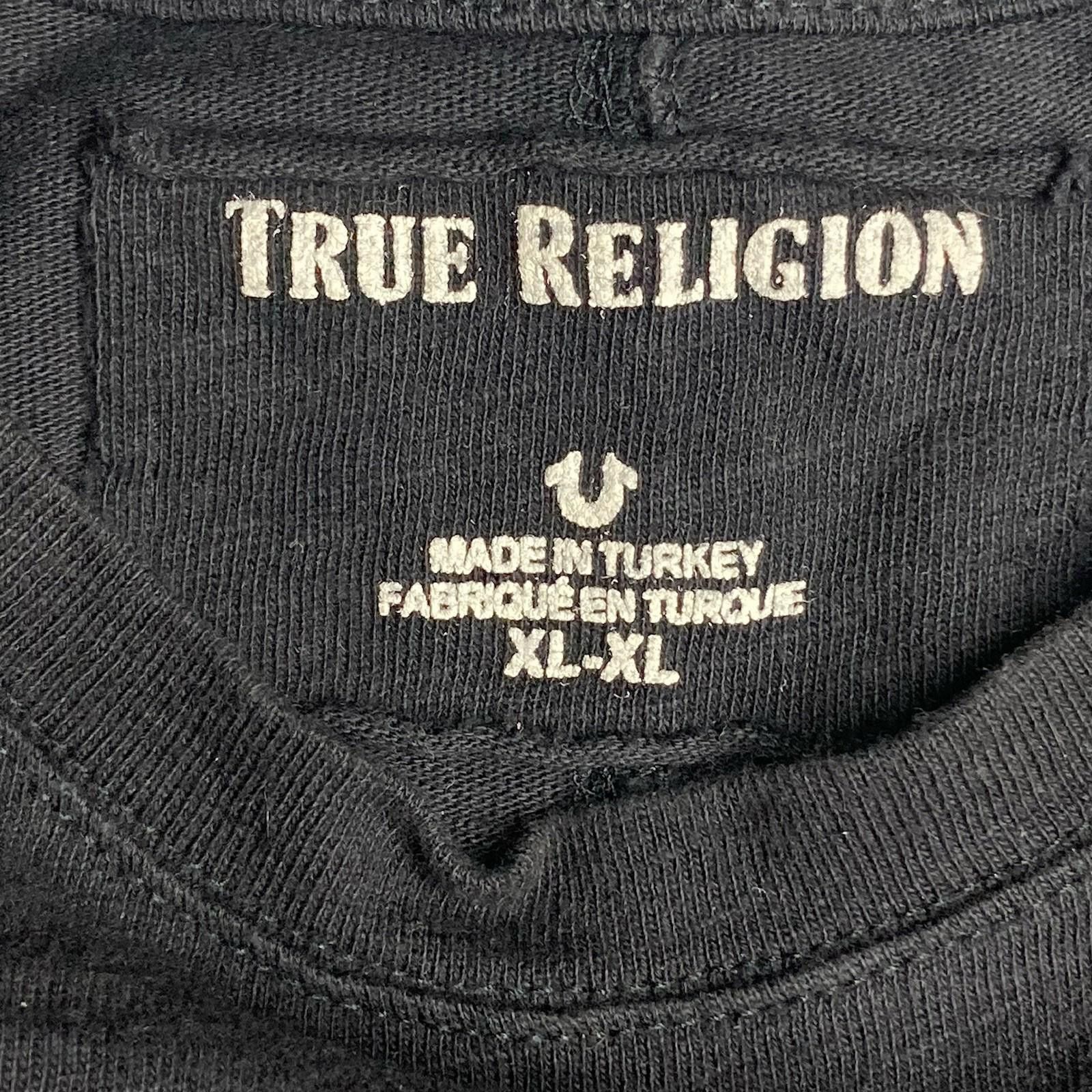 True Religion Men’s XL True Religion Black Blank Crewneck T Shirt Red Logo Size US XL / EU 56 / 4 - 4 Thumbnail