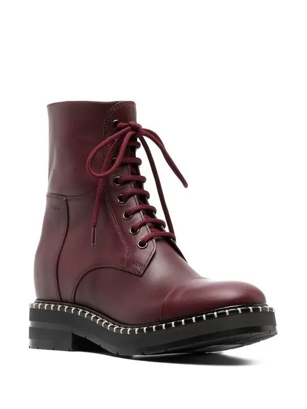 Chloe o1y0825 Ankle Boots in Burgundy Size US 9.5 / IT 39.5 - 2 Thumbnail