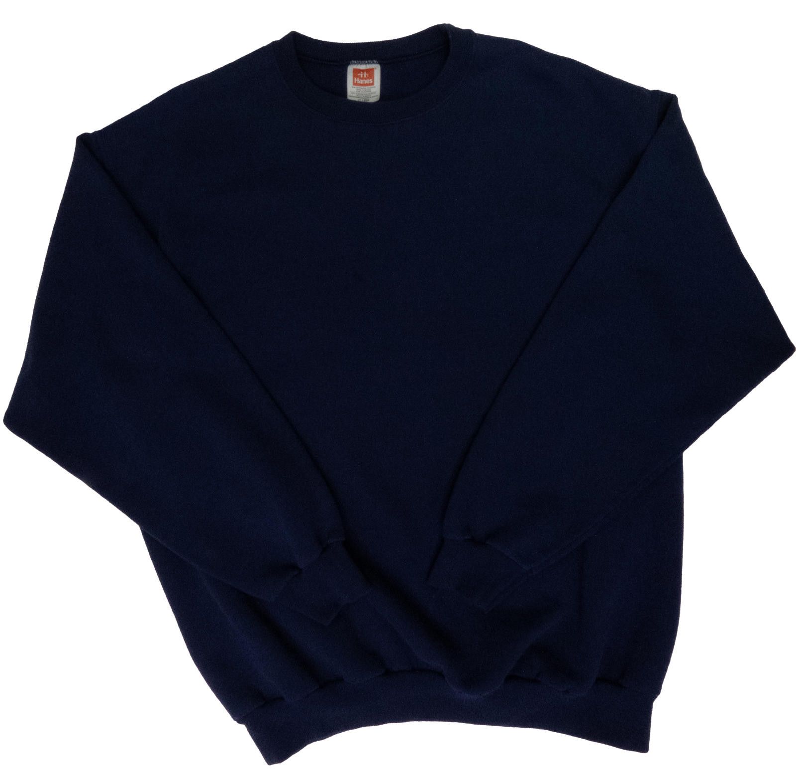 Vintage 90s hanes blank navy crewneck large grailed