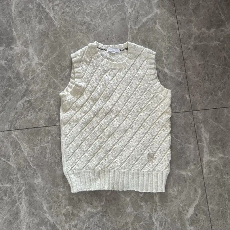 Burberry Burberry White Wool Knit Vest for Women Size S / US 4 / IT 40 - 1 Thumbnail