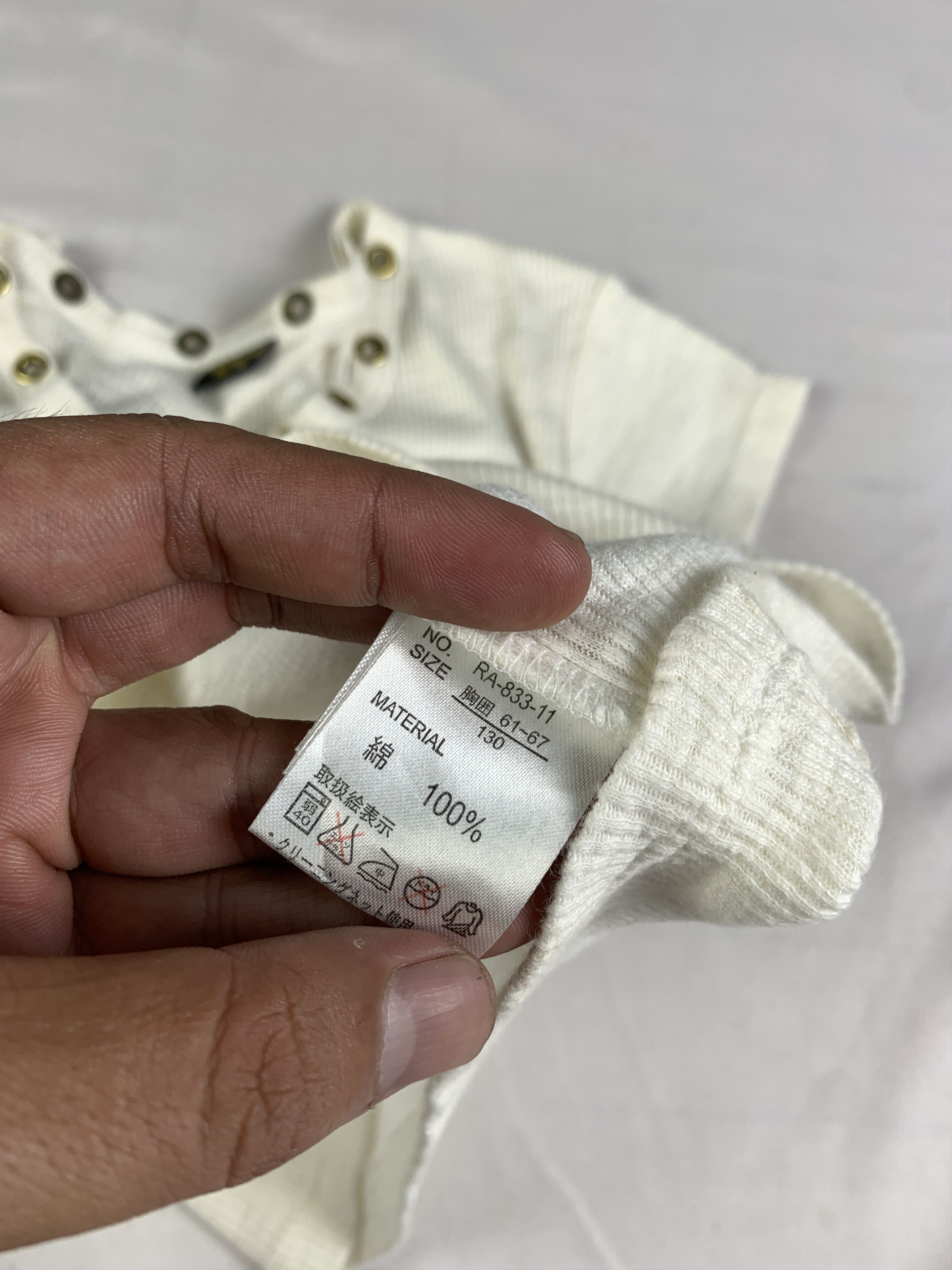 Japanese Brand Ray Alice White Eyelete Thermal Baby Tee (S) Size S / US 4 / IT 40 - 8 Thumbnail