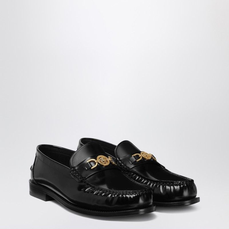 Versace Versace Black Leather Medusa 95 Loafers Size US 10.5 / EU 43-44 - 1 Thumbnail