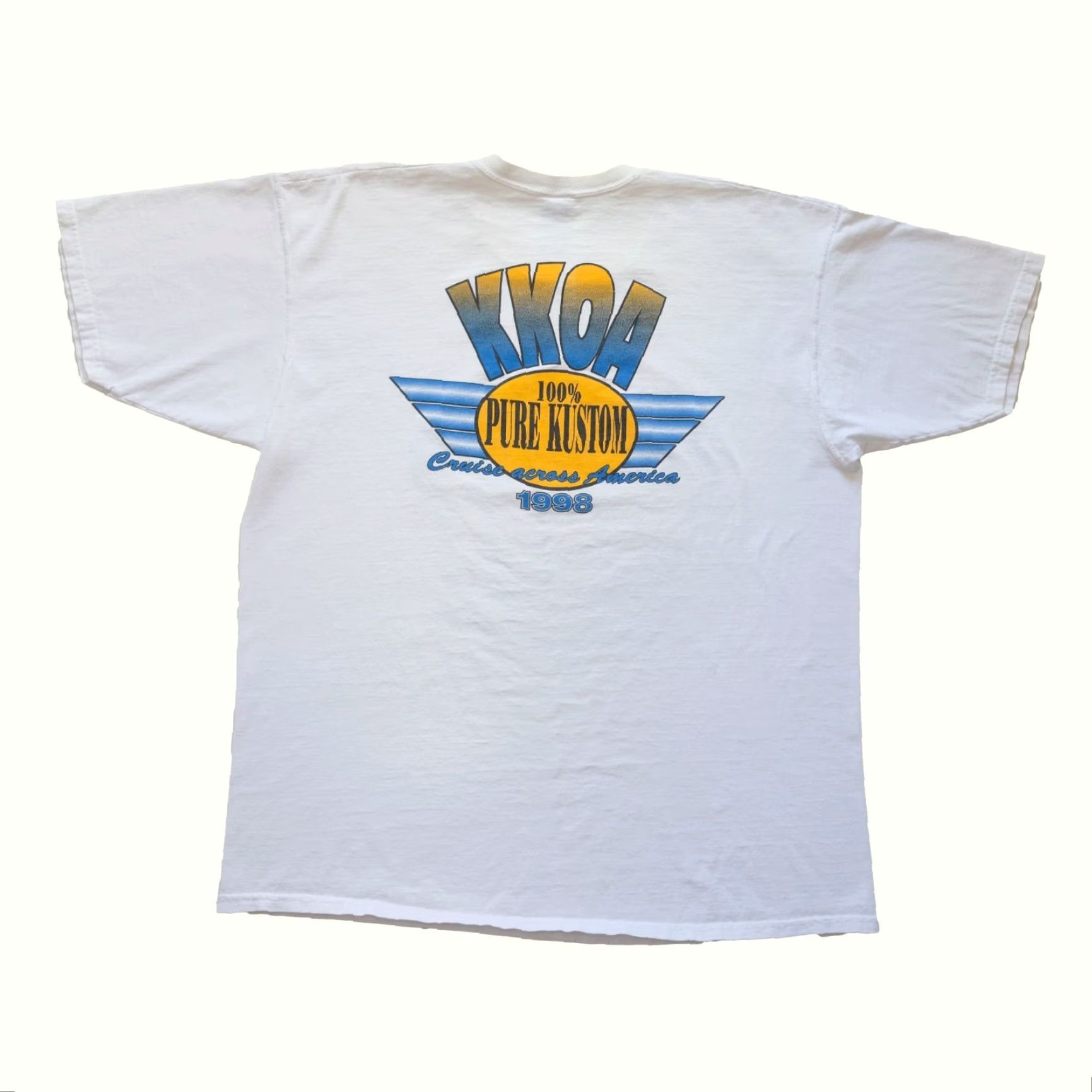 Fruit Of The Loom VINTAGE Fruit of the Loom 90s T-Shirt Men's XL White Cotton Short Sleeve Crew Neck Cars Hot Rod Fort Smith Arkansas Graphic - 1998 Size US XL / EU 56 / 4 - 3 Thumbnail