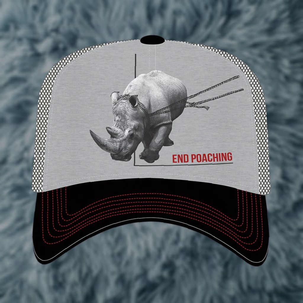 The Mountain VINTAGE End Poaching White Black Rhino Rhinoceros Hat Cap The Mountain Men Adjustable Gray Snapback Cap NEW Environmentalist Size ONE SIZE - 1 Preview