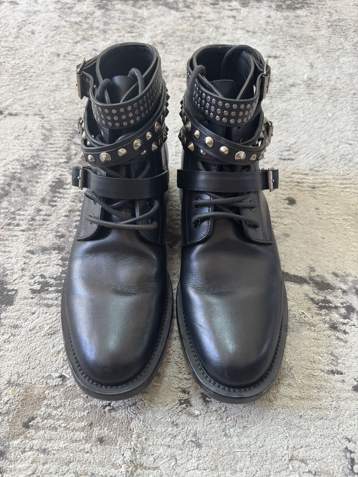 Saint Laurent Paris Saint Laurent Studded Combat Boots Size US 8.5 / EU 41-42 - 5 Thumbnail