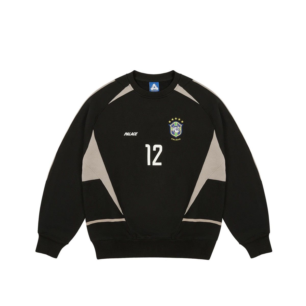 Palace Pro Team 02 Crew Black Sweatshirt Size Medium