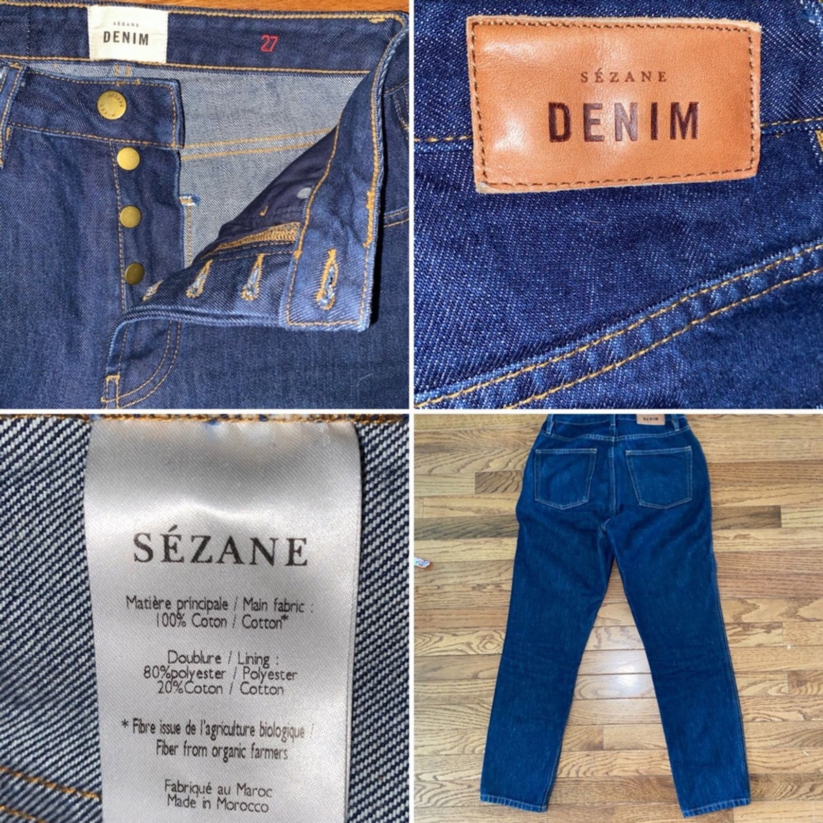 Sezane Sezane $228 Denim Slim Straight Jeans High Rise Women's 27 Size 27" / US 4 / IT 40 - 1 Thumbnail