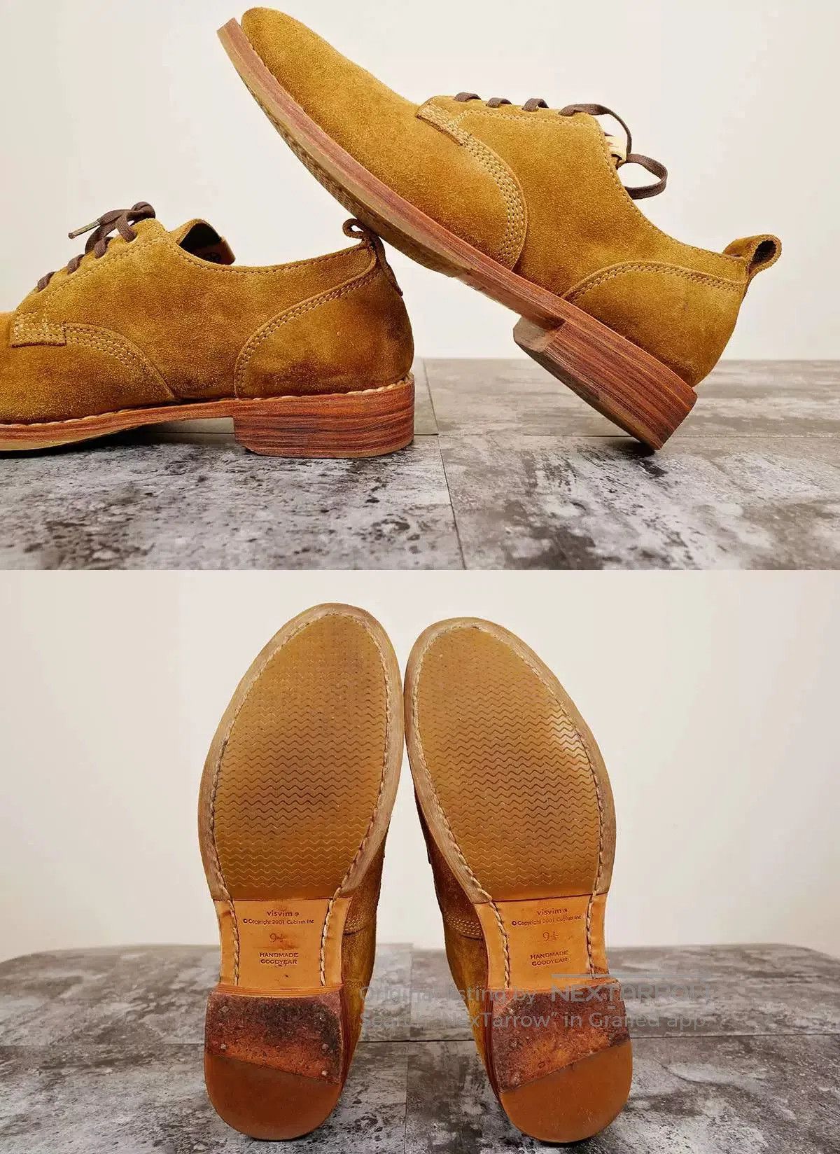 visvim hilts low folk shoes in light brown.