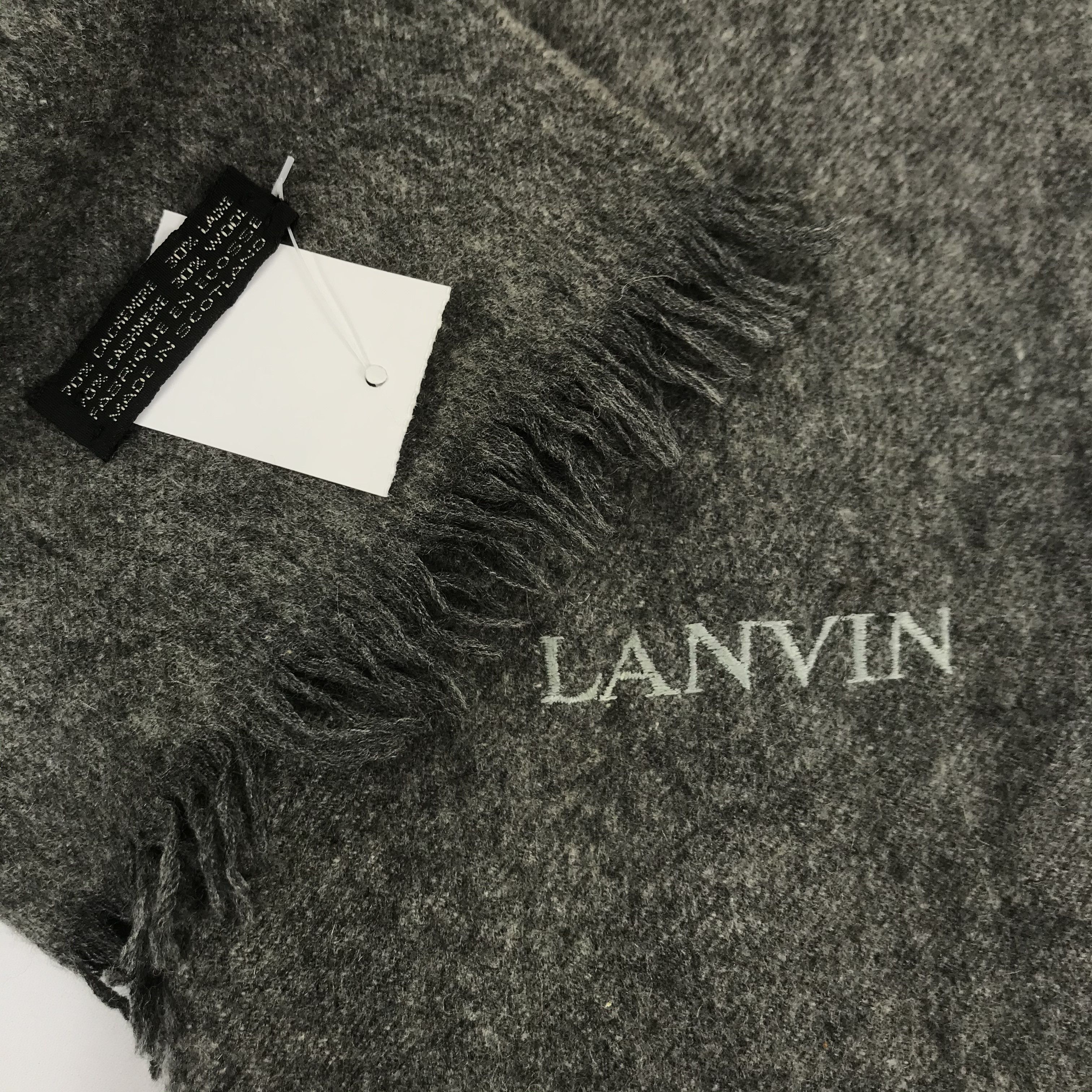 Lanvin Vintage Lanvin Scarf Muffler Wool Cashmere Scarves Size ONE SIZE - 4 Thumbnail