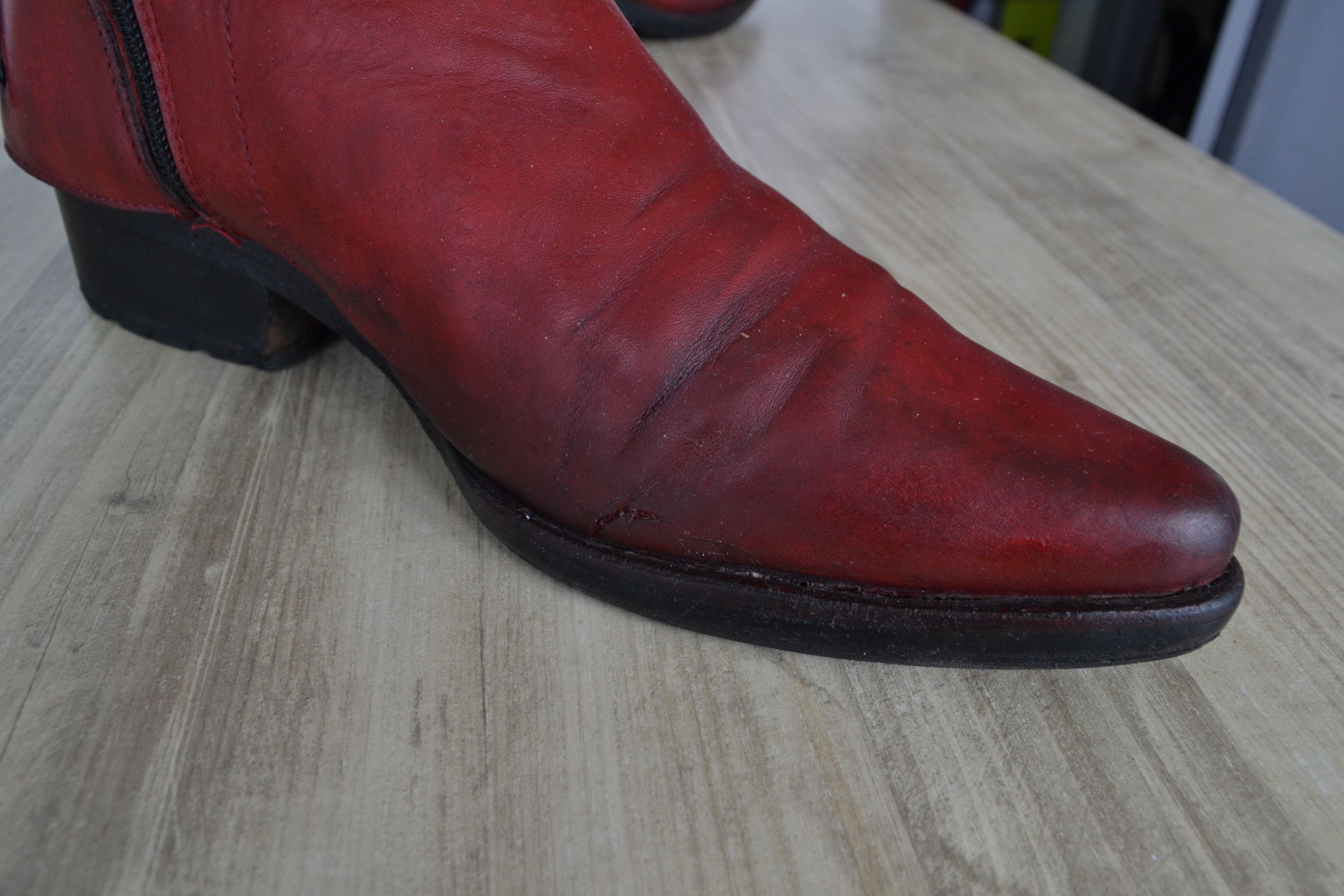 Dirk Bikkembergs Dirk Bikkembergs Boots Metal Logo Tall Shoes Red 90s Zip Size US 10 / IT 40 - 10 Thumbnail