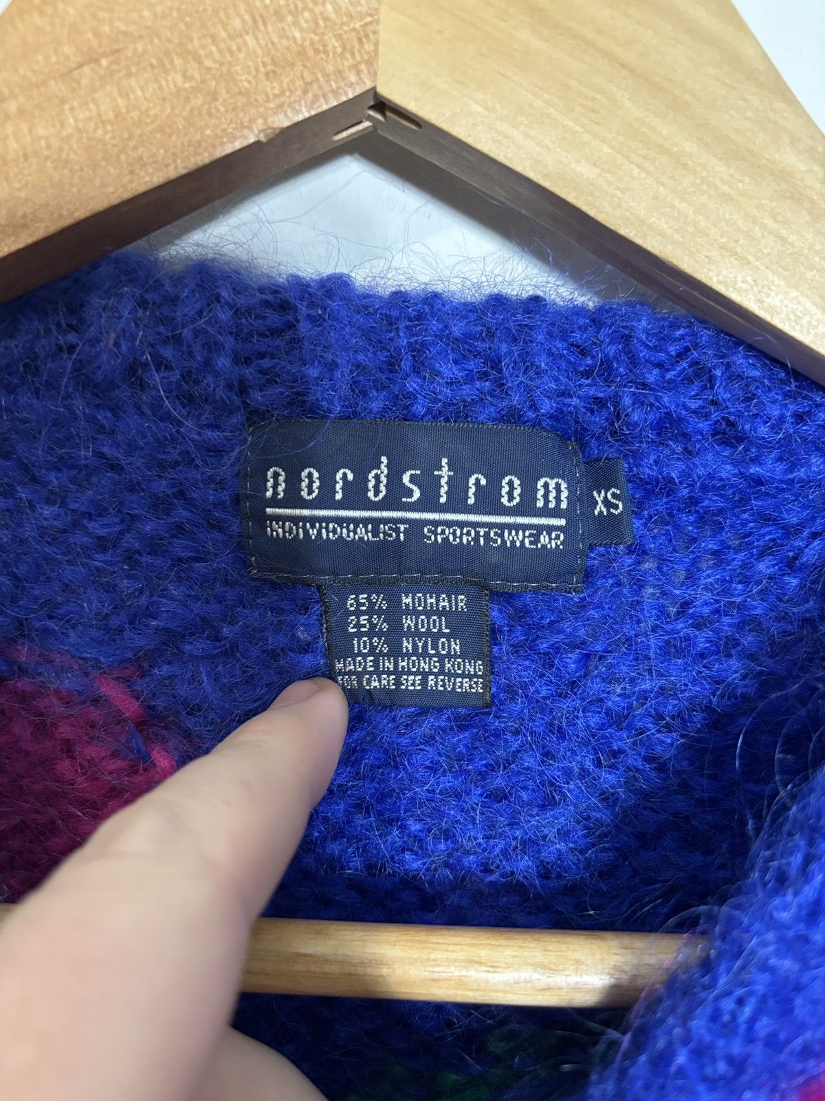 Nordstrom Vintage Nordstrom Neon Swirl Mohair Sweater Size XS / US 0-2 / IT 36-38 - 3 Thumbnail