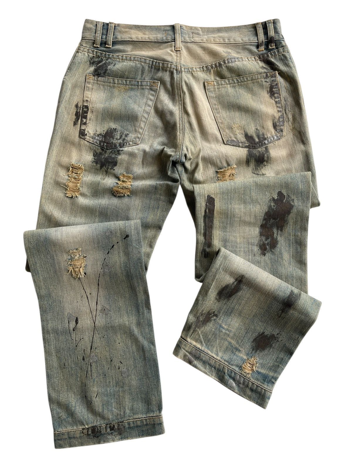 Dolce & Gabbana D&G Paint Splatted Distressed Pattern Denim Size US 35 - 14 Thumbnail