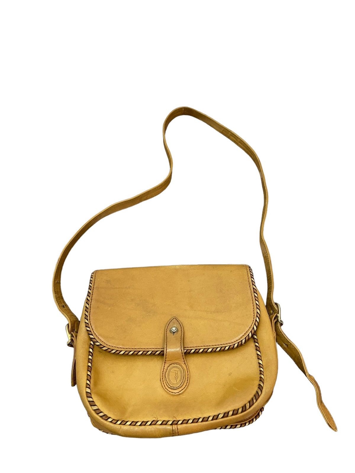 Japanese Brand Cross Body Vtg Trussardi Italy Full Leather Bag 1🟩 Size ONE SIZE - 6 Thumbnail