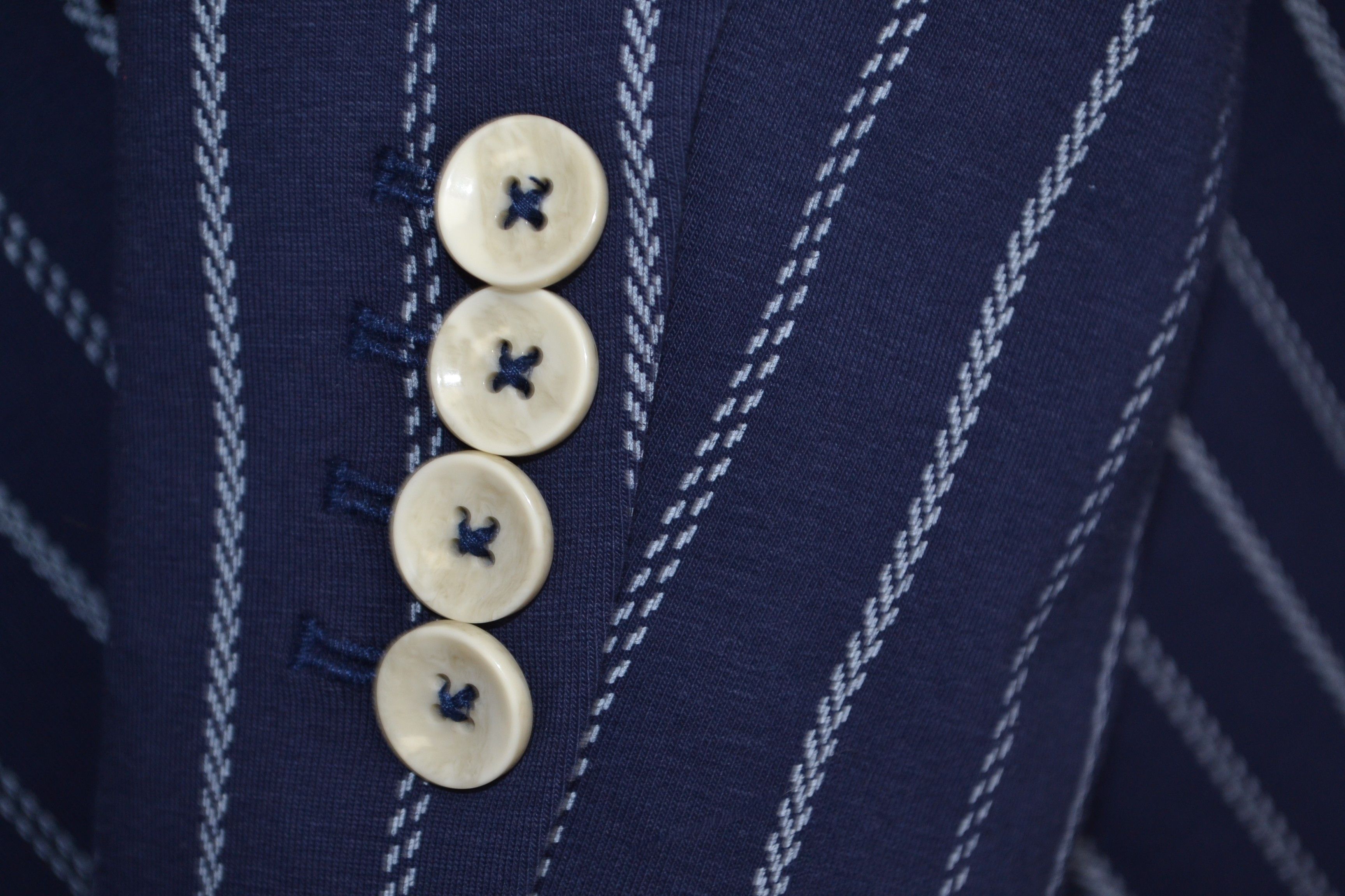 Circolo 1901 Circolo 1901 Stripe Blue Blazer Cotton Easy Sport Jacket 50 Size US M / EU 48-50 / 2 - 4 Thumbnail