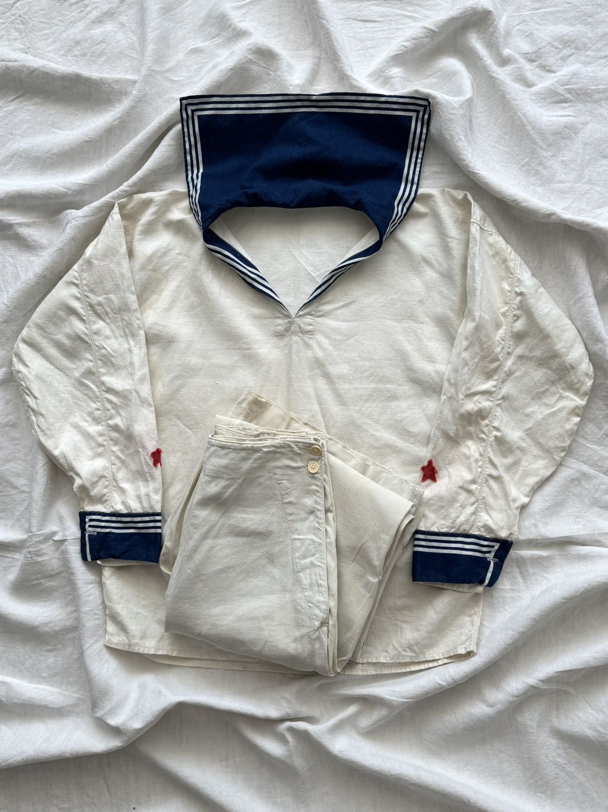 Cccp 1930/40s WW2 Era Soviet Union Navy ‘Formenka’ White Suit Size US M / EU 48-50 / 2 - 6 Thumbnail