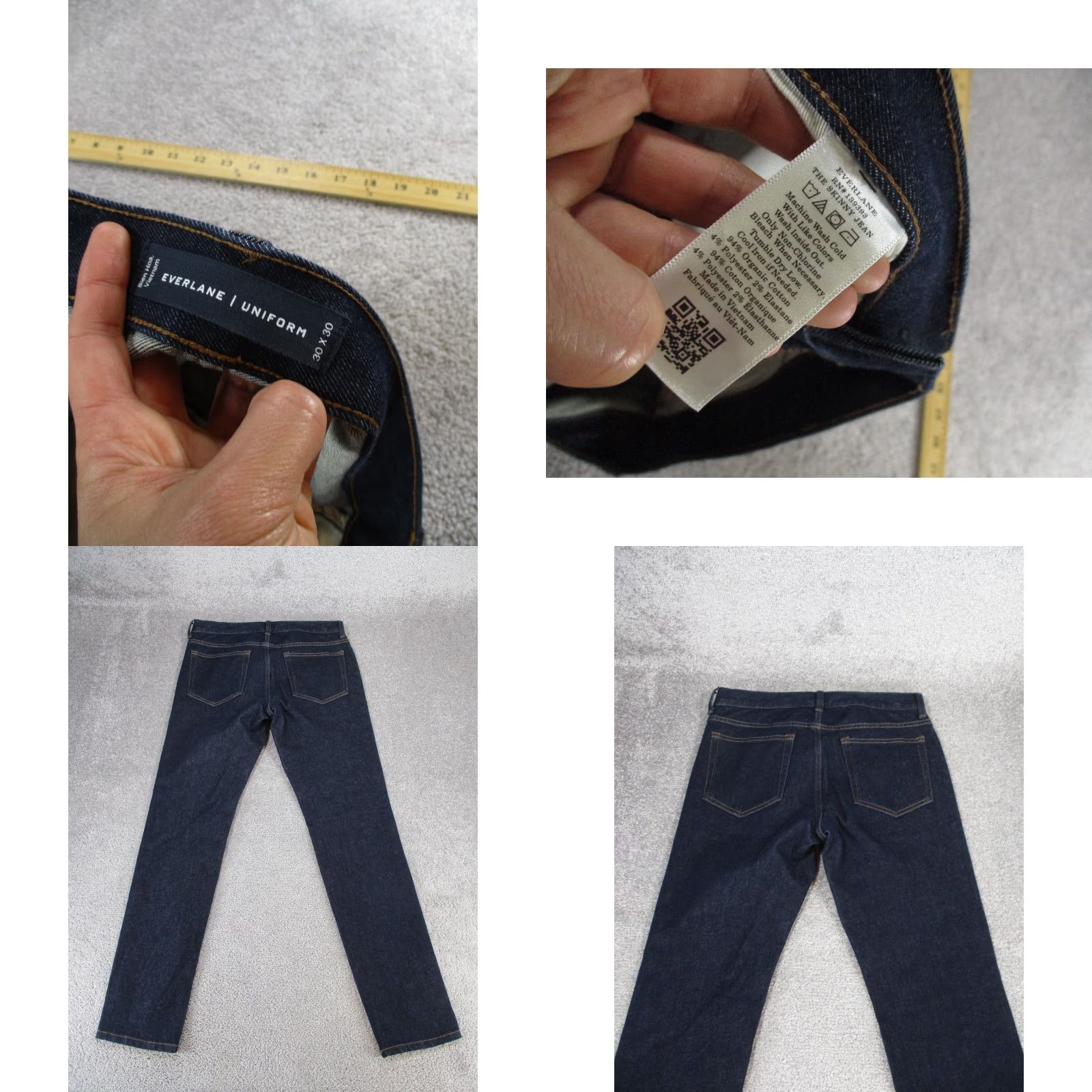 Everlane EVERLANE Skinny Jeans Mens 30 Dark Wash Denim 30X30 Blue Slim Fit Size US 30 / EU 46 - 8 Thumbnail